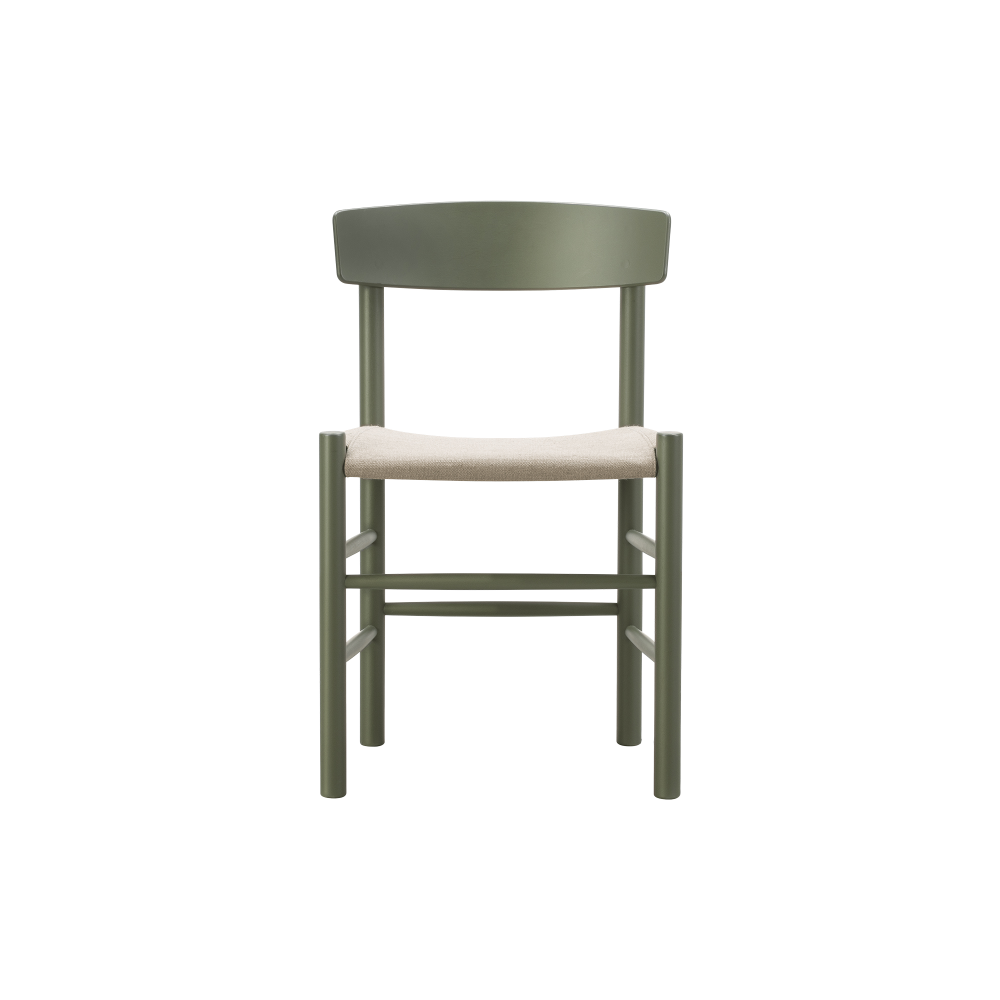 Fredericia Furniture - J39 Mogensen sædepolstret stol, khaki green/natur kanvas
