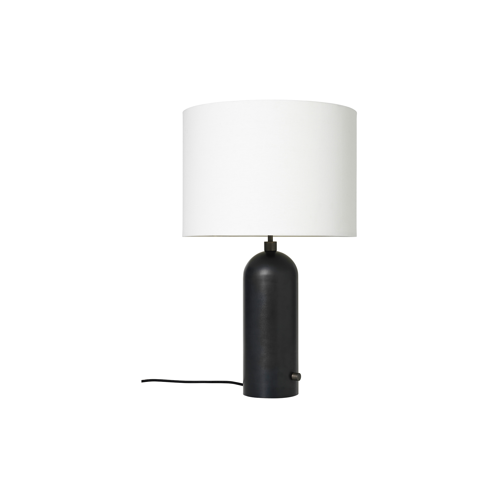 GUBI - Gravity Table Lamp, blackened steel/white - H: 65 x Ø 41 cm.
