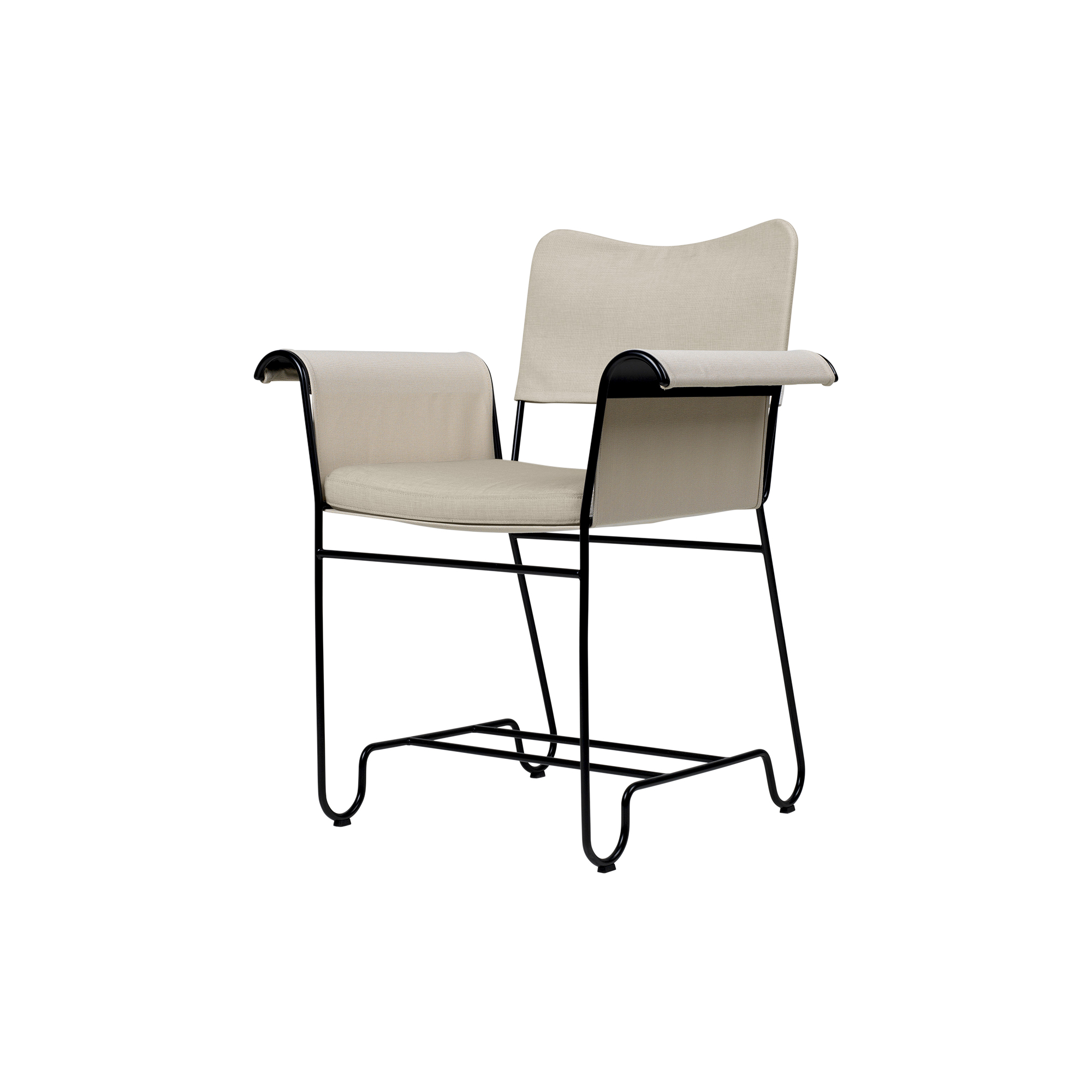 GUBI - Tropique Dining Chair without Fringes, Leslie Limonta 12/classic black - H: 86 x B: 71 x D: 58 cm.