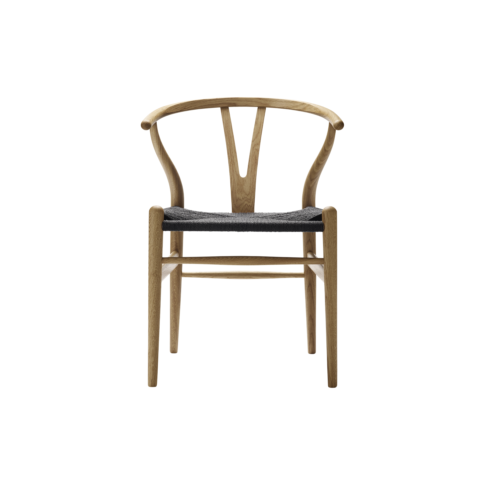 Carl Hansen & Søn - CH24 Y-stolen spisebordsstol, olieret eg/sort - H: 76 x B: 55 x D: 51 cm.