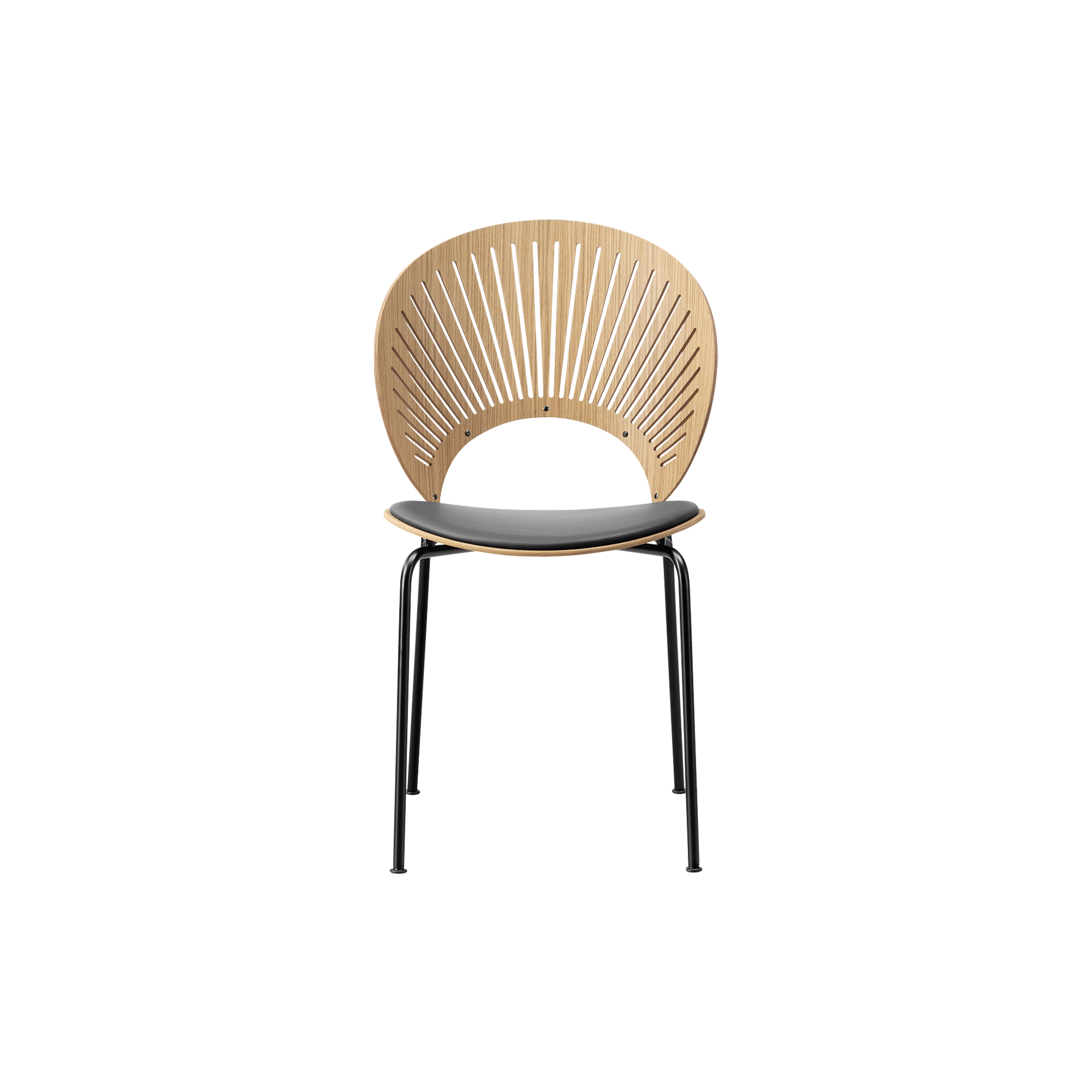 Fredericia Furniture - 3396 Trinidad stol med sædepolstring, oiled oak/black/black
