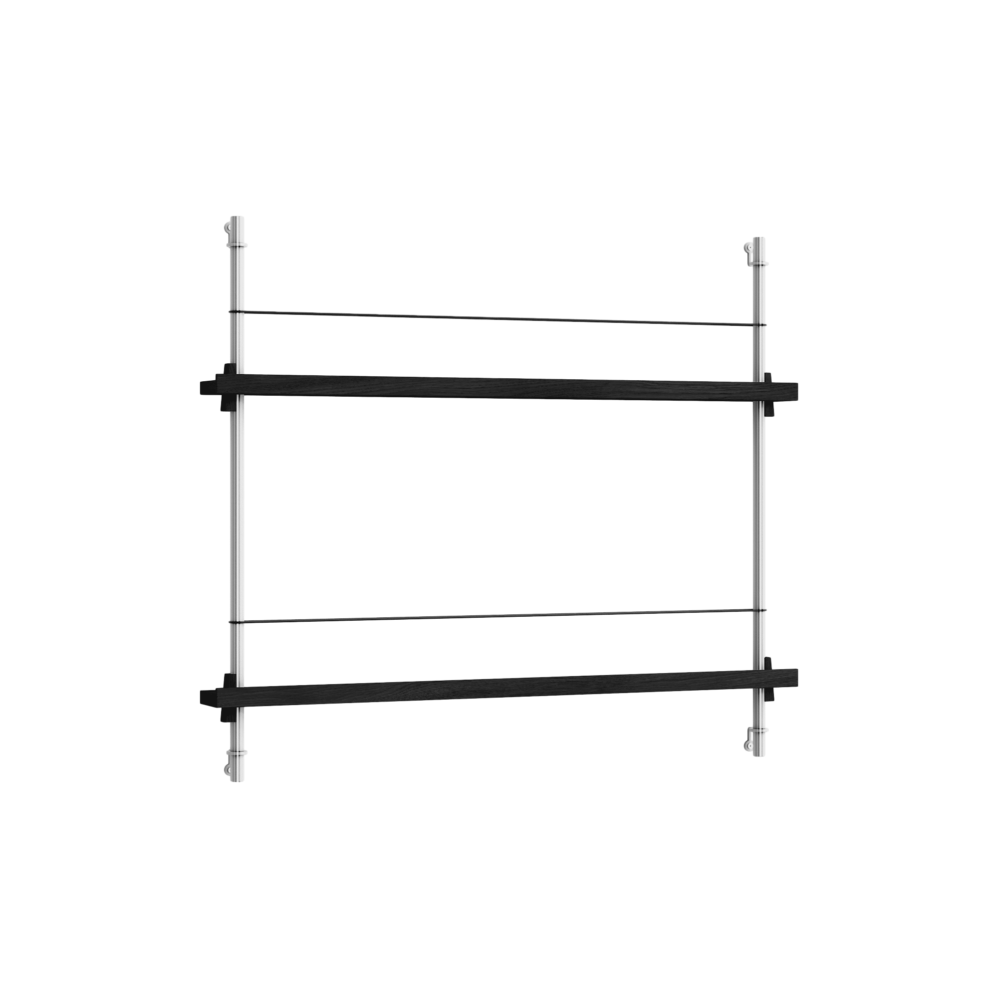 MOEBE - Magazine Shelving Small, black/stainless steel