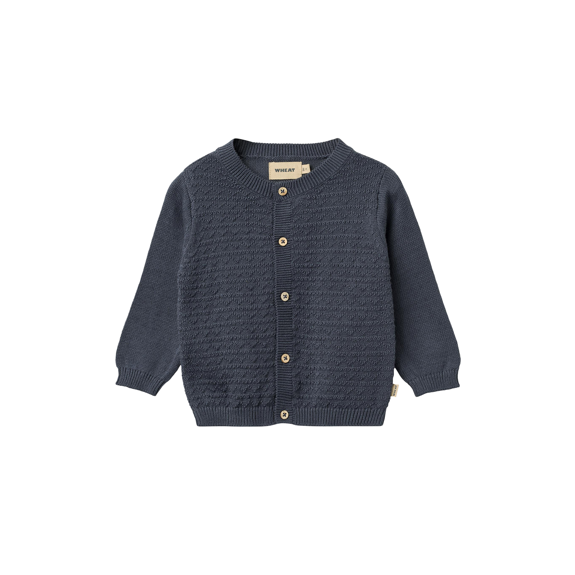 Wheat - Knit Cardigan Bjørn, ink - Str. 9M-74