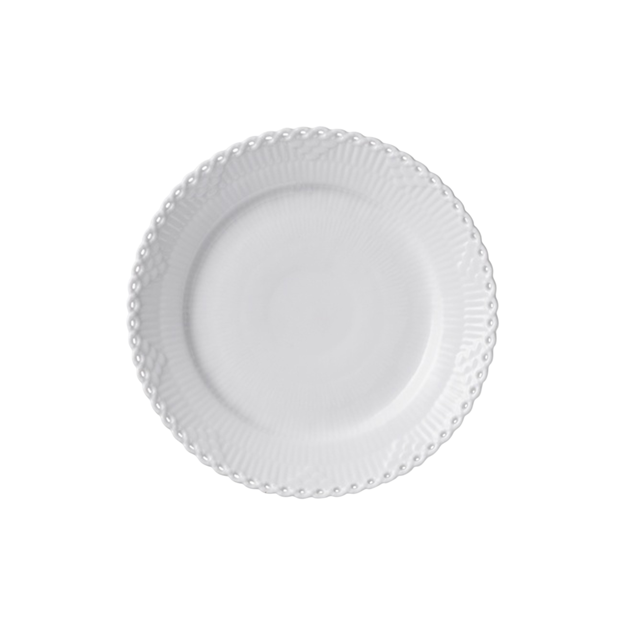 Royal Copenhagen - Hvid Riflet Helblonde Tallerken Ø 19 cm
