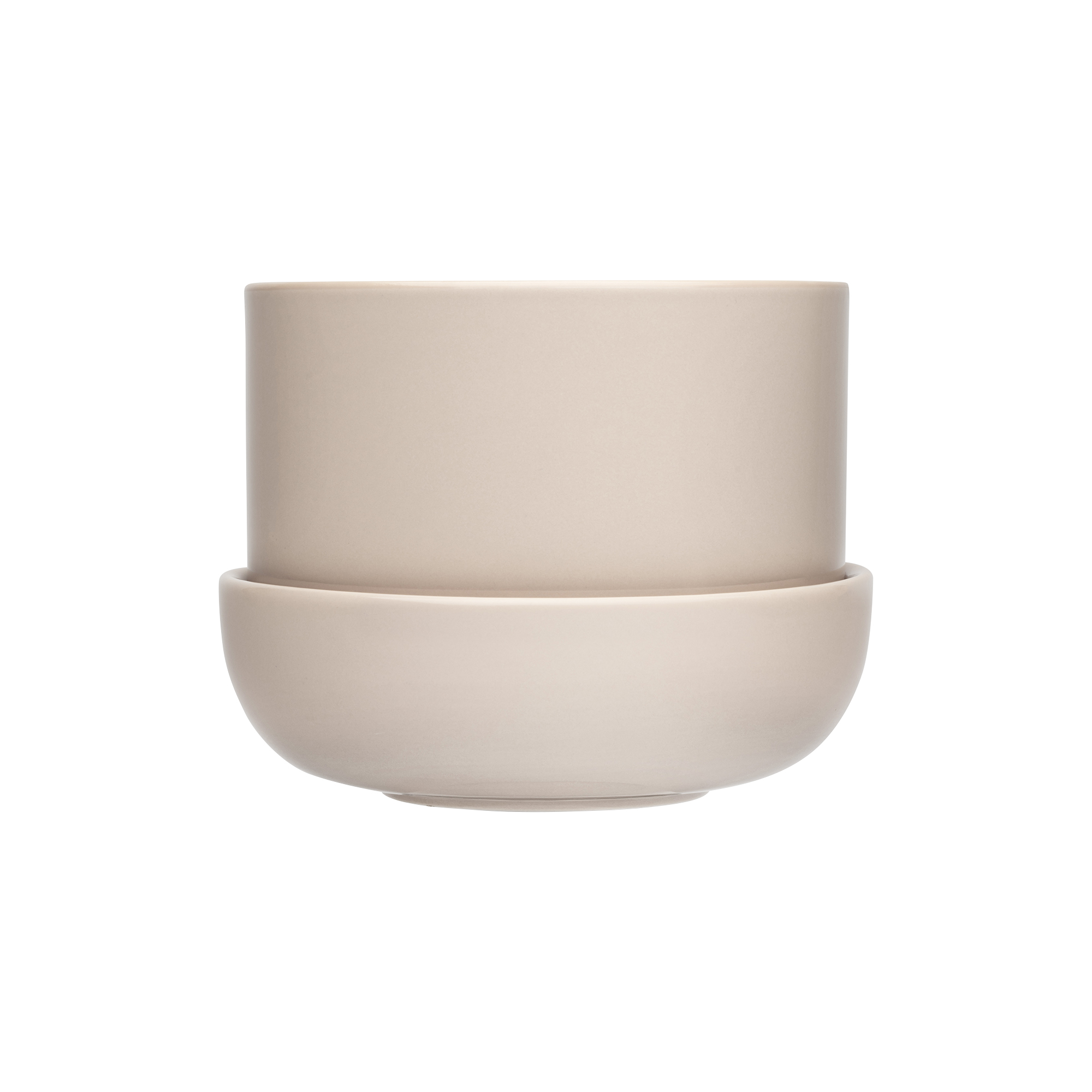 Iittala - Nappula urtepotte med underskål lille, beige - 17x13 cm