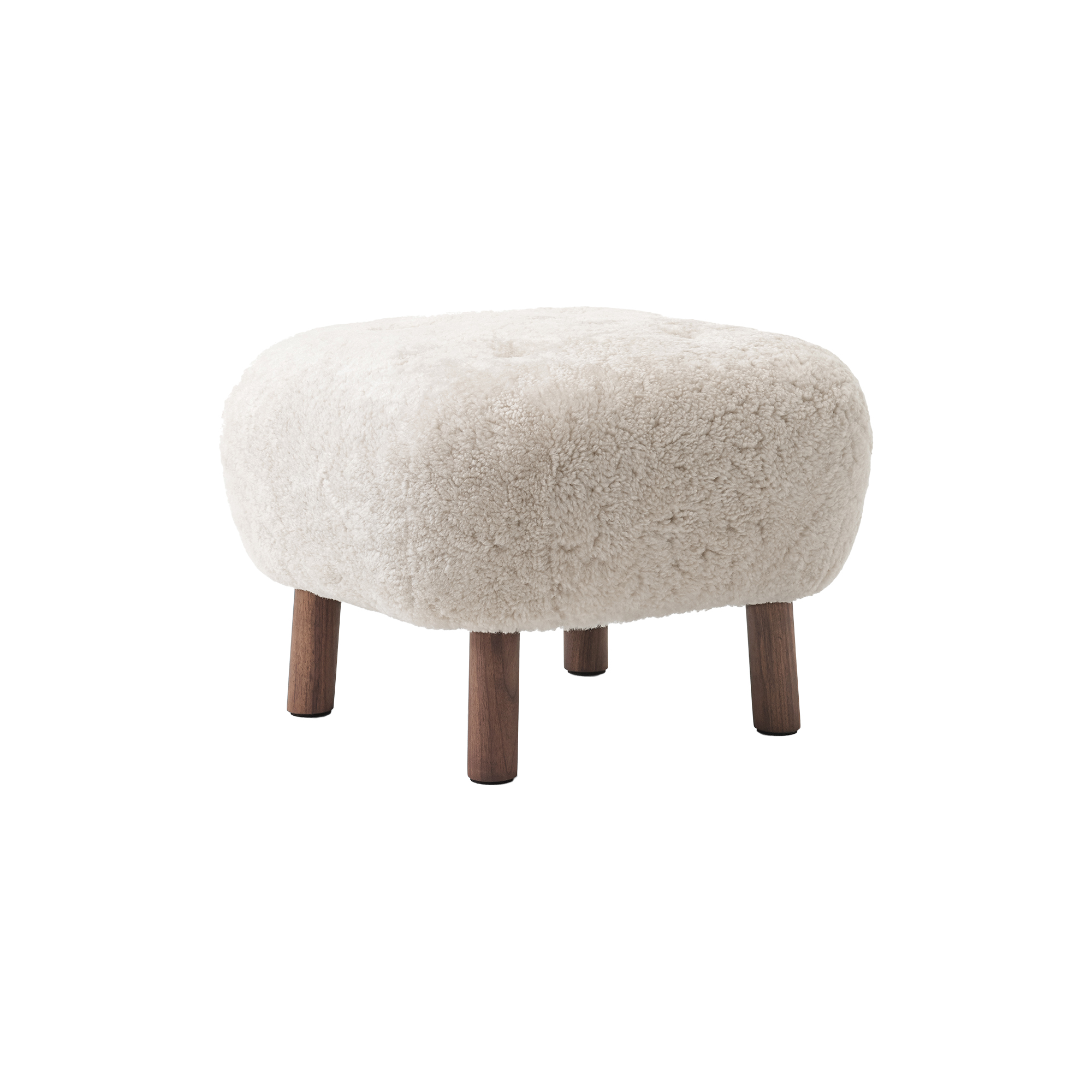 &Tradition - Little Petra ATD1 puf, Moonlight/olieret valnød - H: 37 x B: 53 x D: 53 cm.