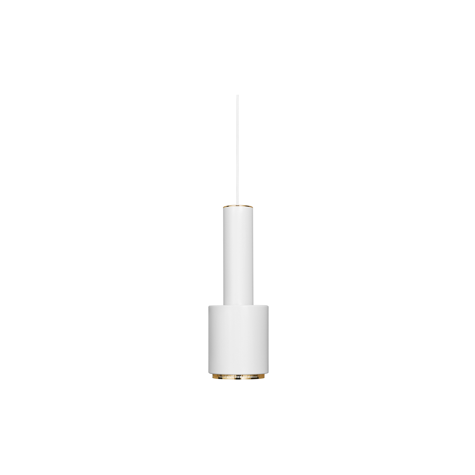 Artek - Pendant Light A110 “Hand Grenade”, white/brass-plated