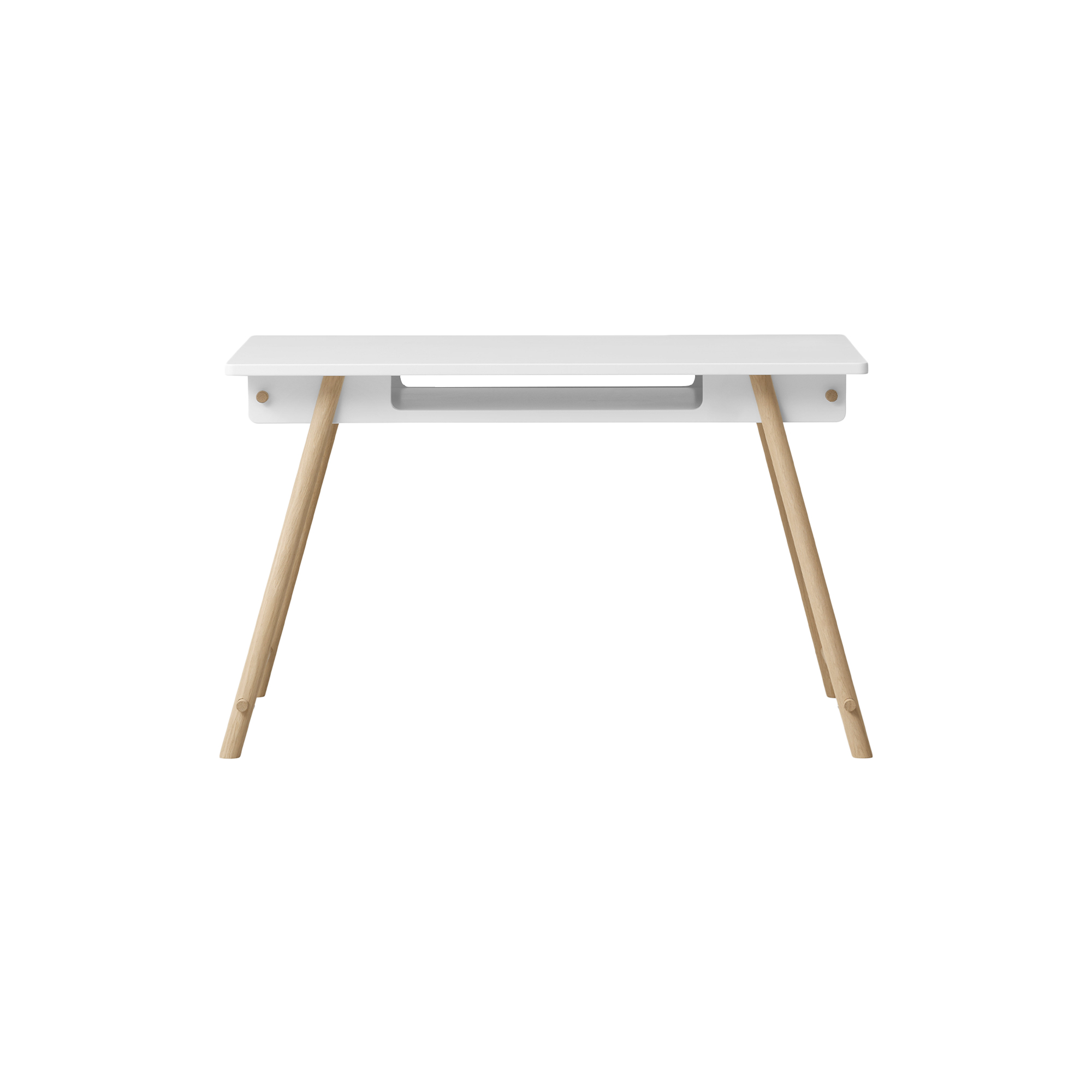 Oliver Furniture - Camp junior skrivebord justerbart, hvid/eg