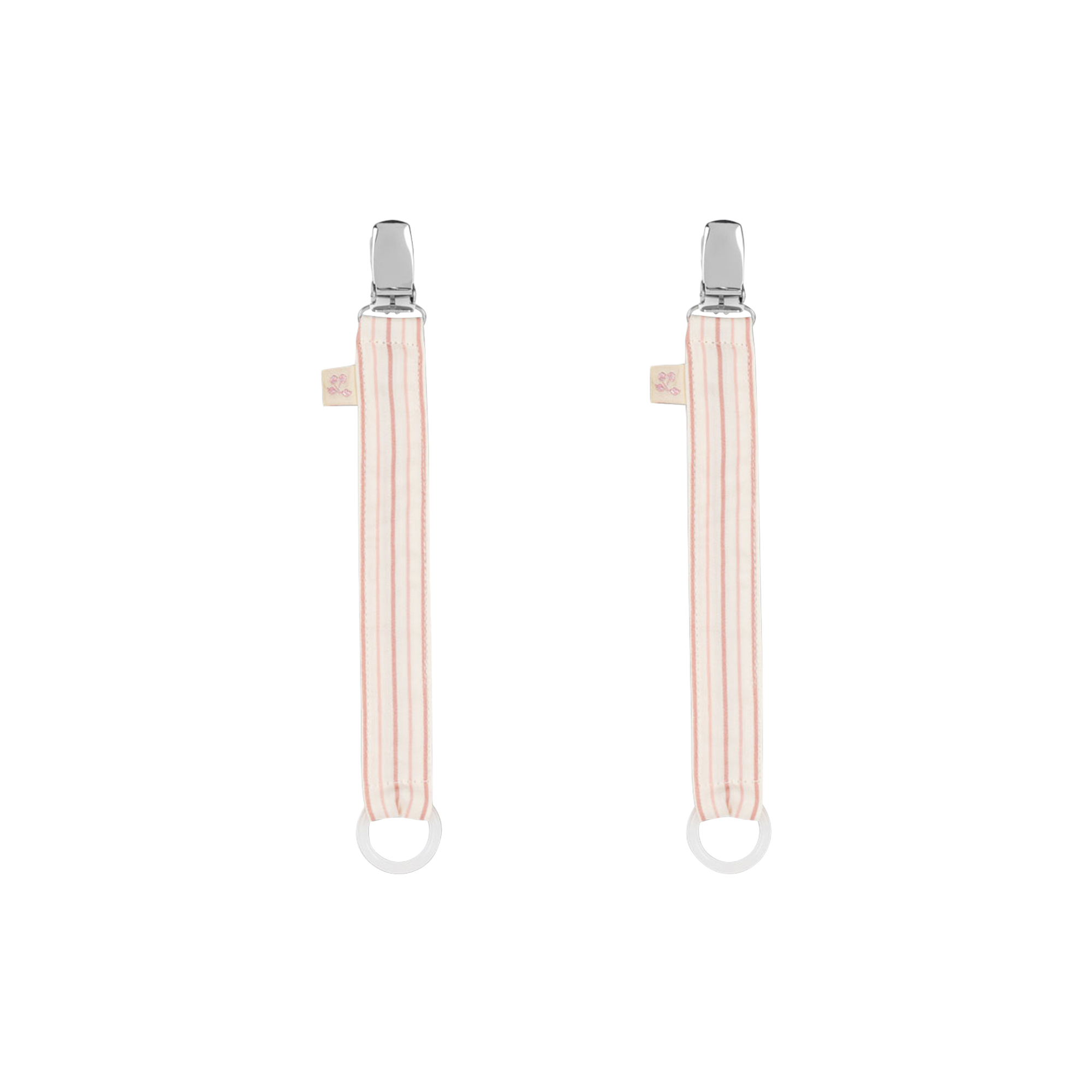 Konges Sløjd - 2 Pack Pacifier Strap, stripie petite rose