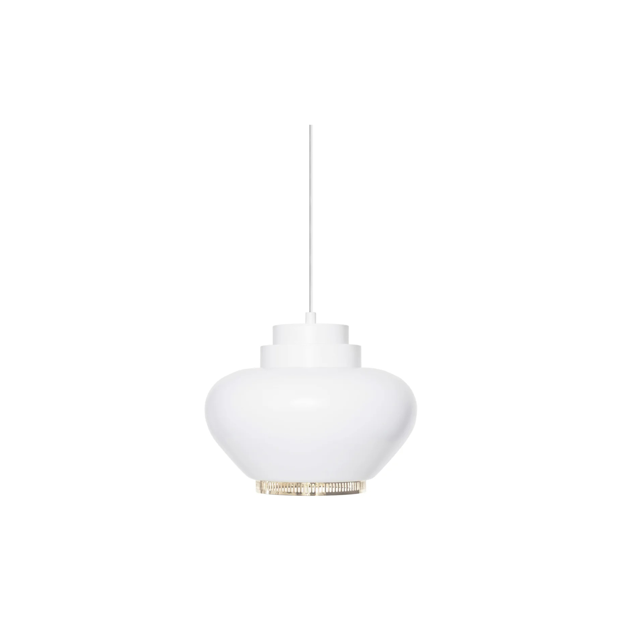 Artek - Pendant Light A333 “Turnip“, white/brass-plated