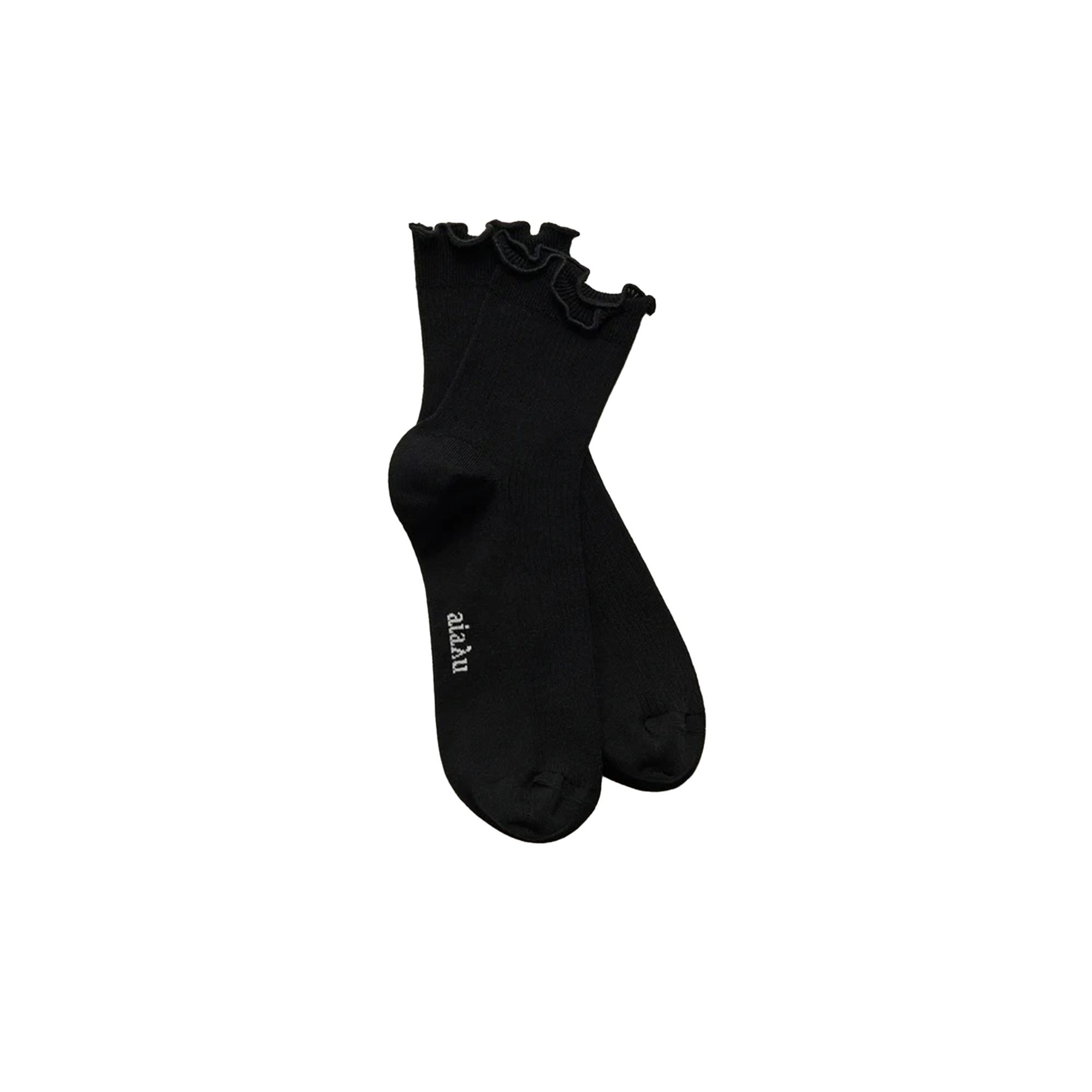 Aiayu - Cotton Frill Sock, black - 39-41