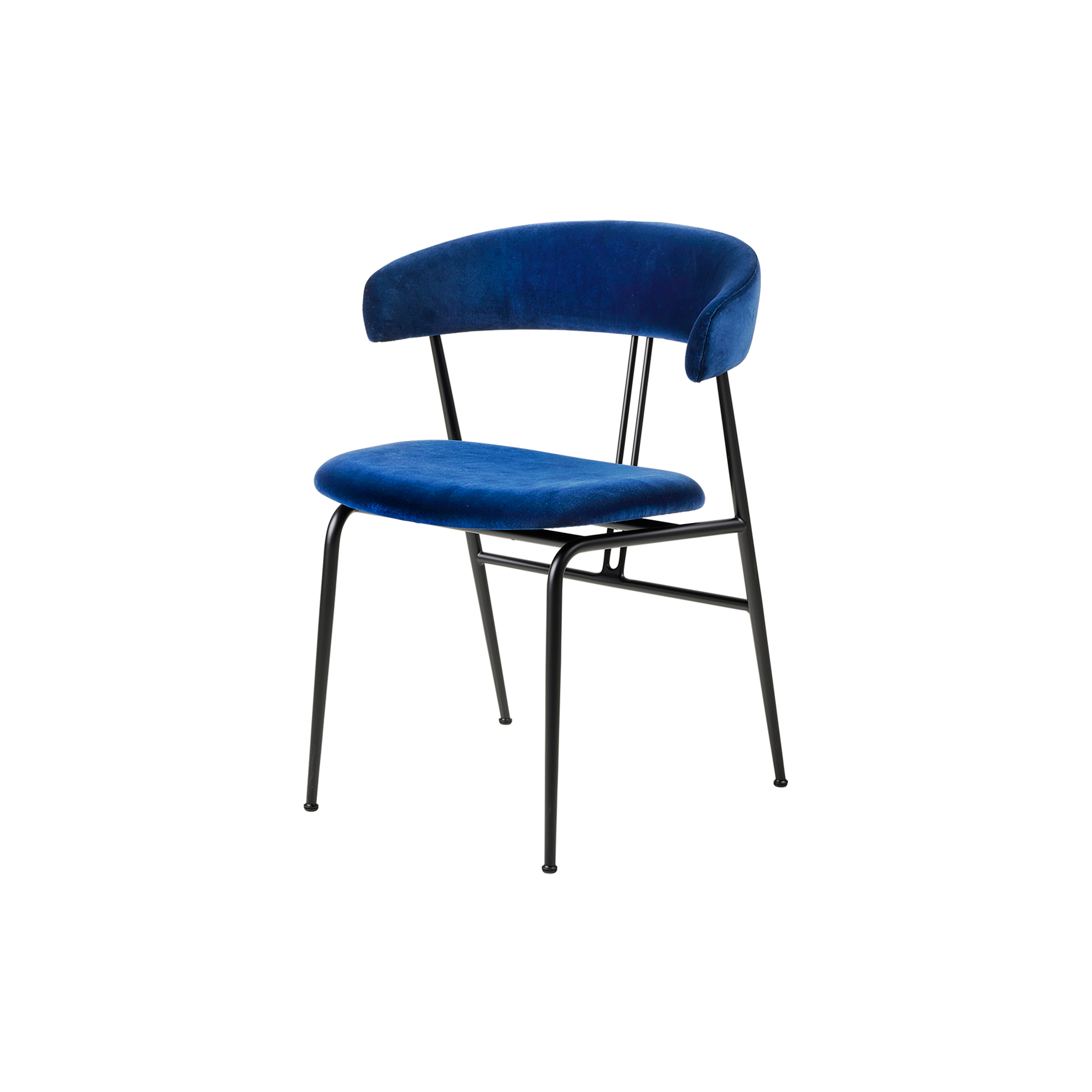 GUBI - Violin Dining Chair, Velvet 420/black matt - H: 76 x B: 58 x D: 55,5 cm.
