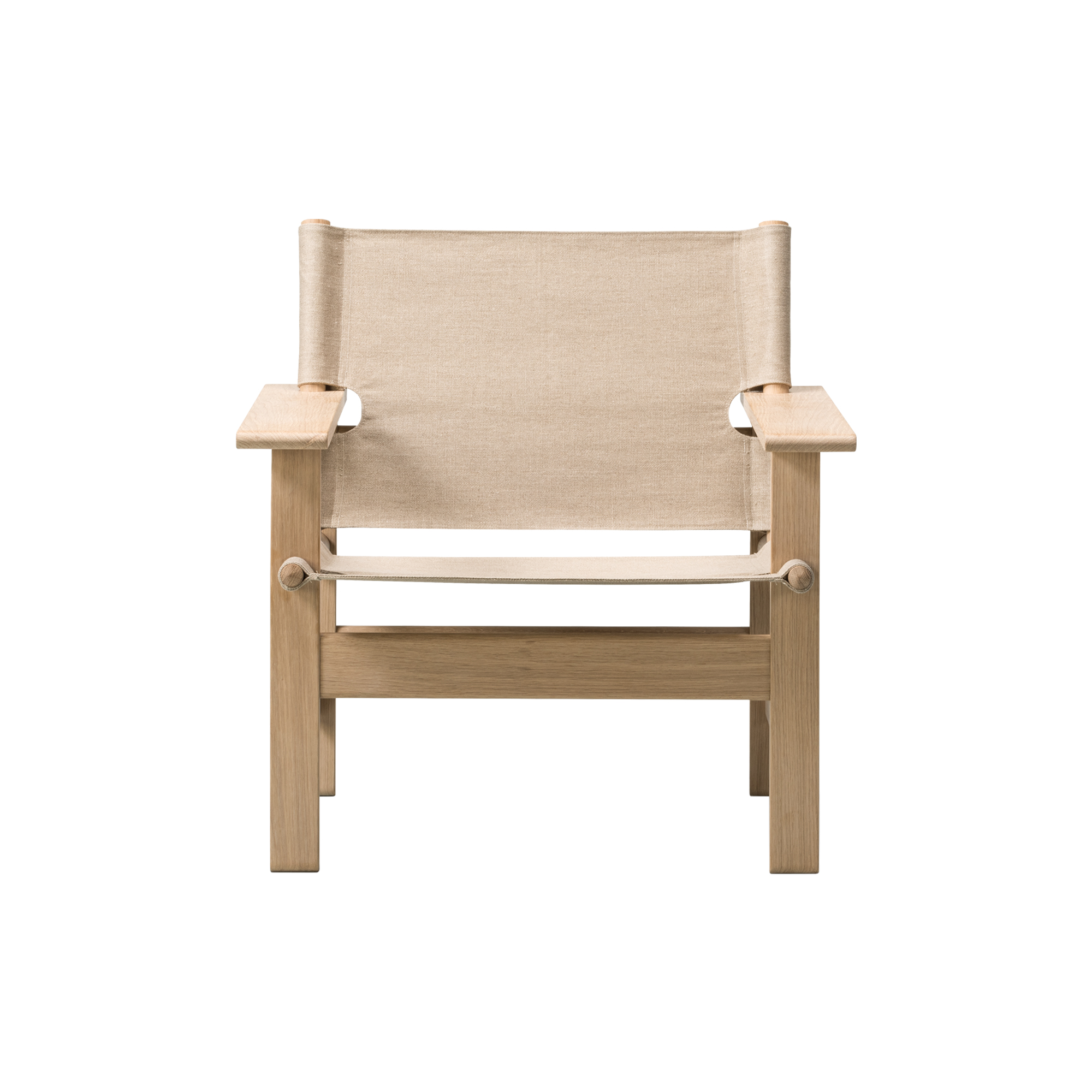 Fredericia Furniture - The Canvas Chair loungestol, olieret eg/kanvas - H: 76 x B: 74 x D: 65,5 cm.
