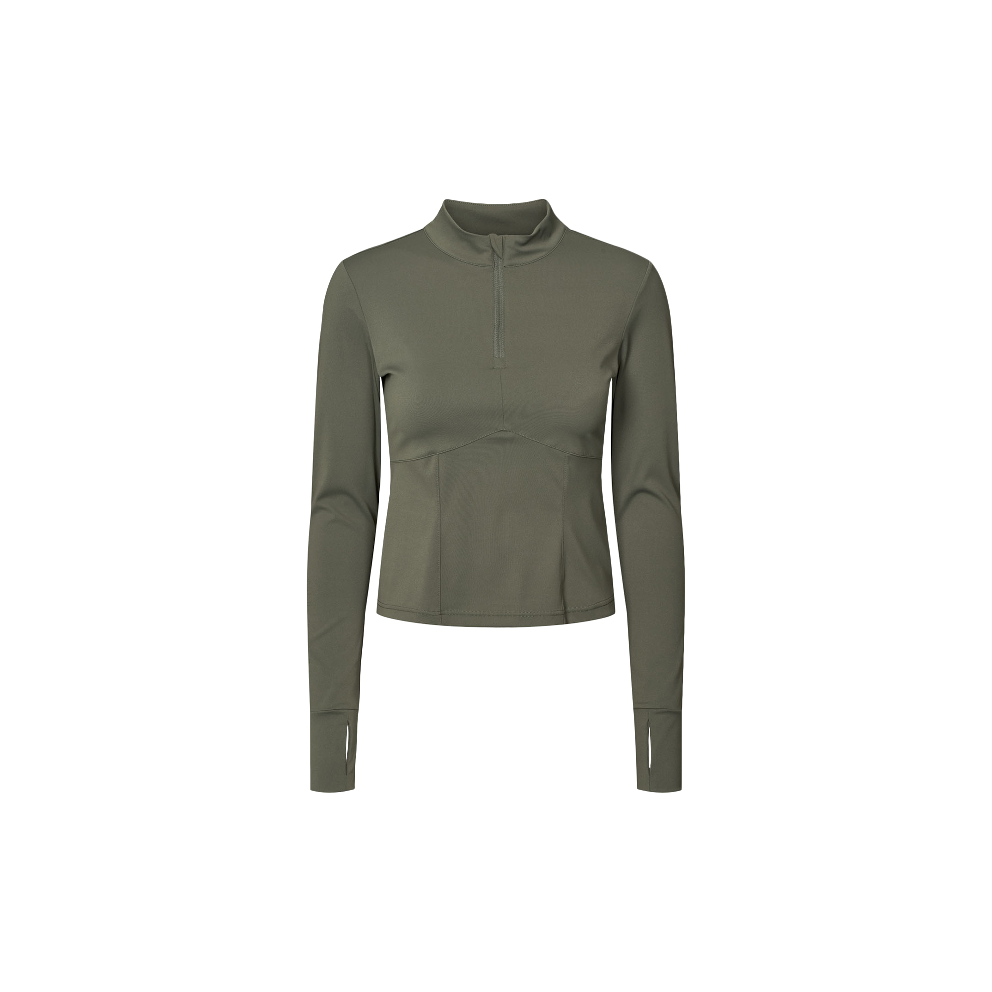 Rethinkit - Butter Soft Half Zip True to body, charcoal olive - Str. XS