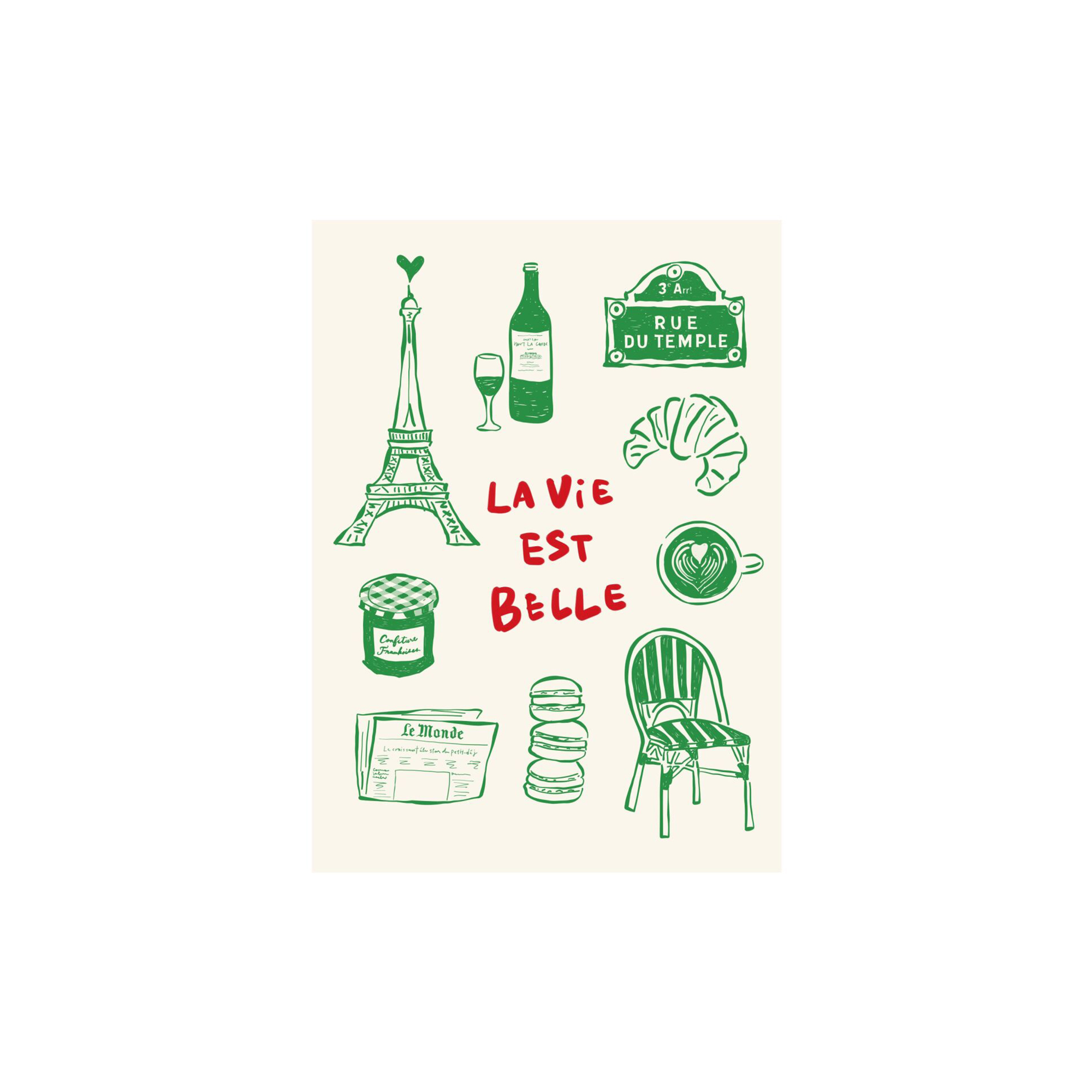 Poster & Frame - La Vie Est Belle - Paris Poster - A4
