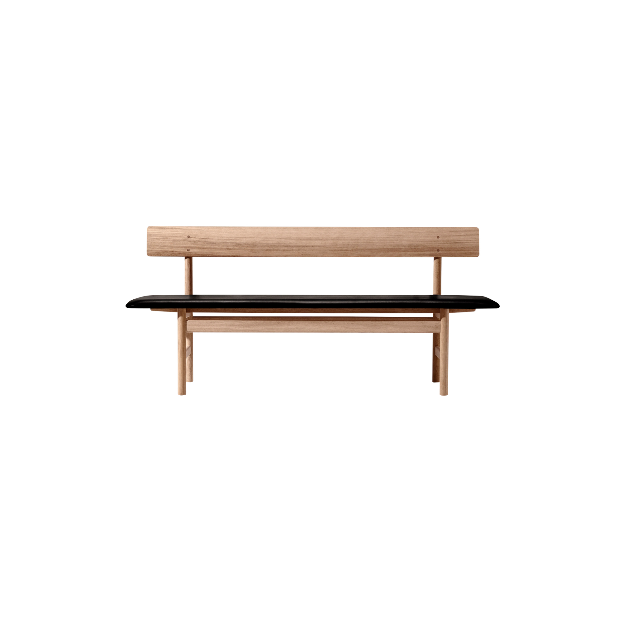 Fredericia Furniture - The Mogensen Bench bænk, olieret eg/black - H: 77 x L: 171,5 x D: 48,5 cm.