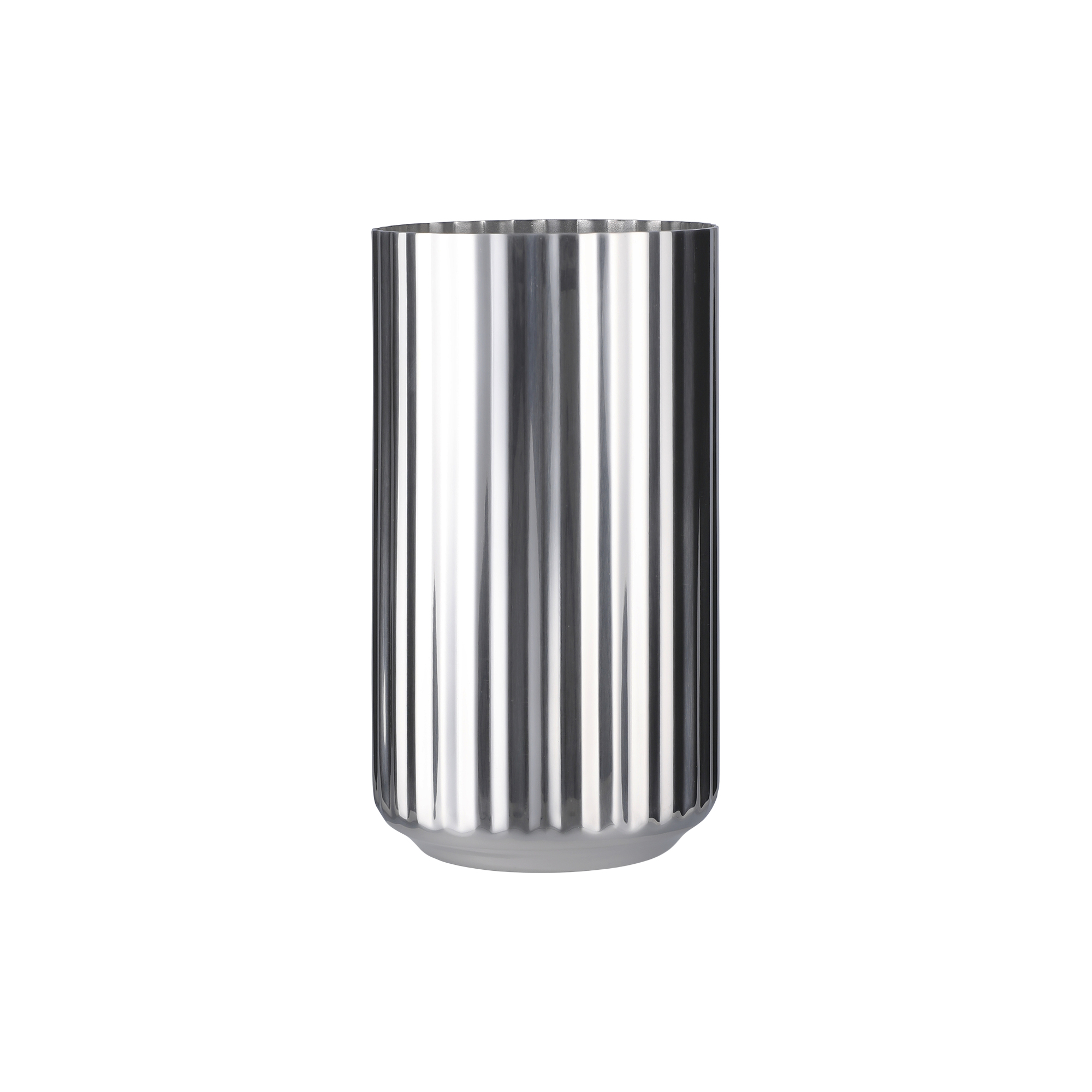 Lyngby Porcelæn - Lyngby Vase 15,5 cm, rustfrit stål - H15.5 cm
