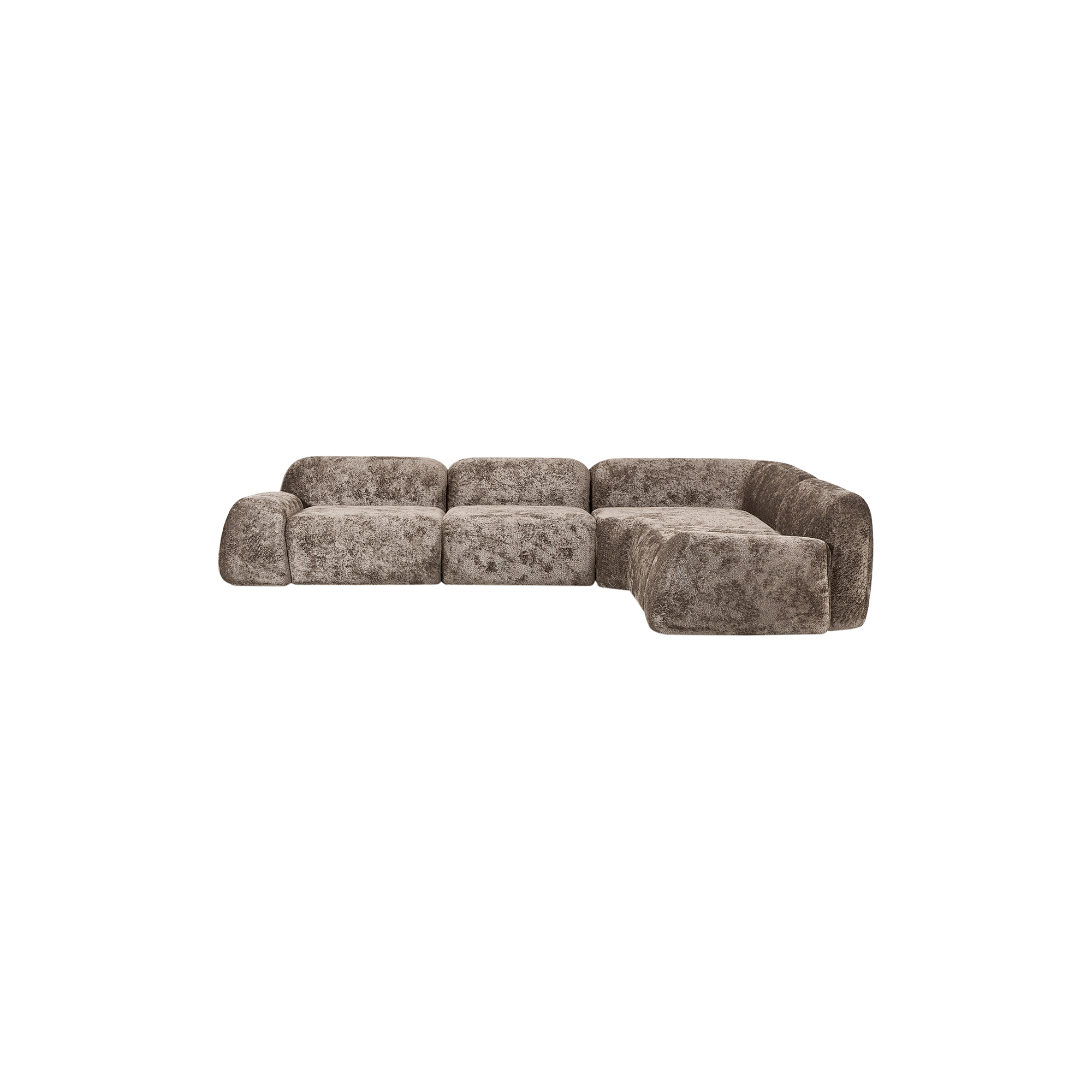 Westwing Collection - Wolke 4-seater Modular Corner Sofa, teddy bouclé taupe