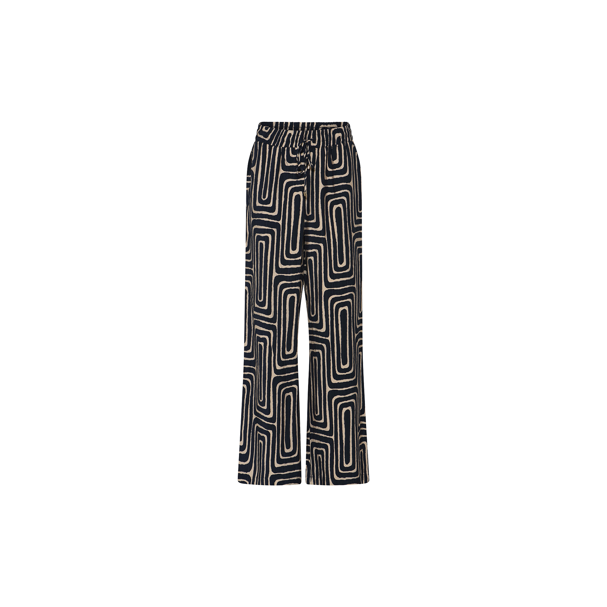 Micha - Long Pants Vivid Print, navy/camel - Str. 40