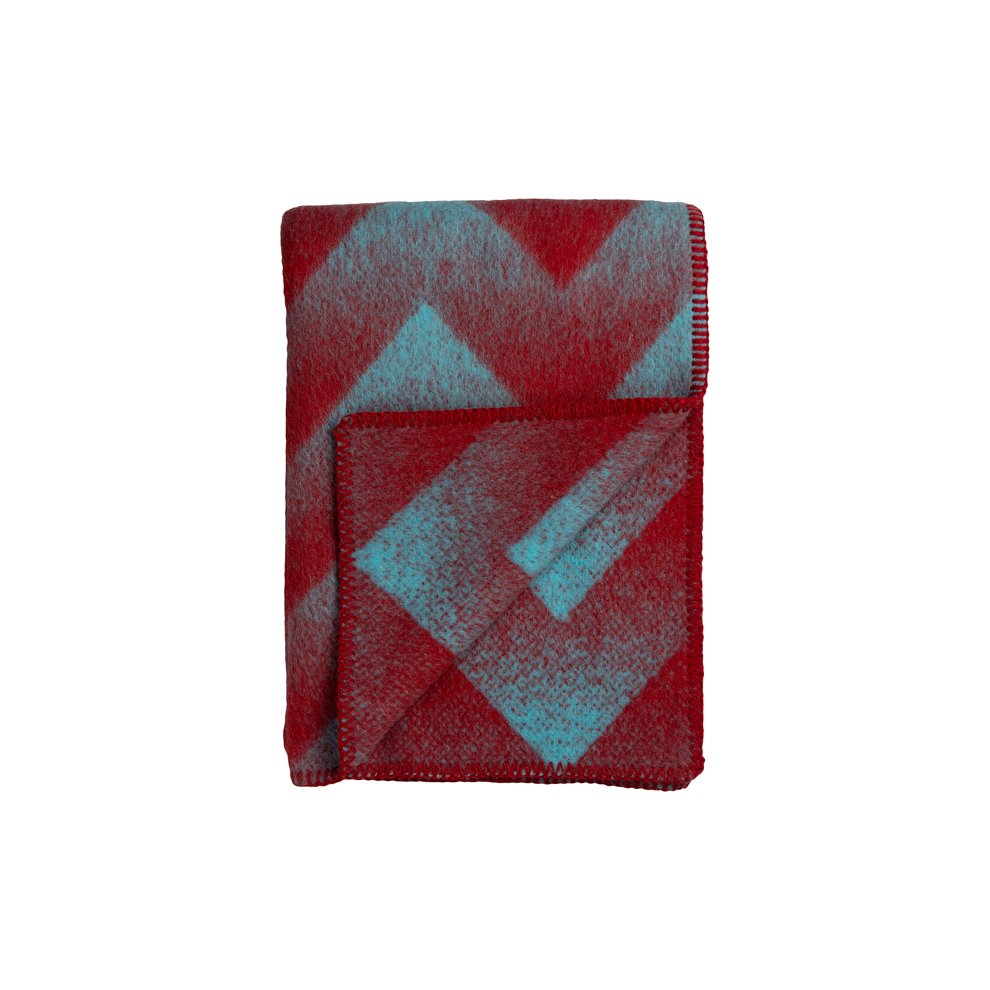 Røros Tweed - LYNILD Throw, red/blue