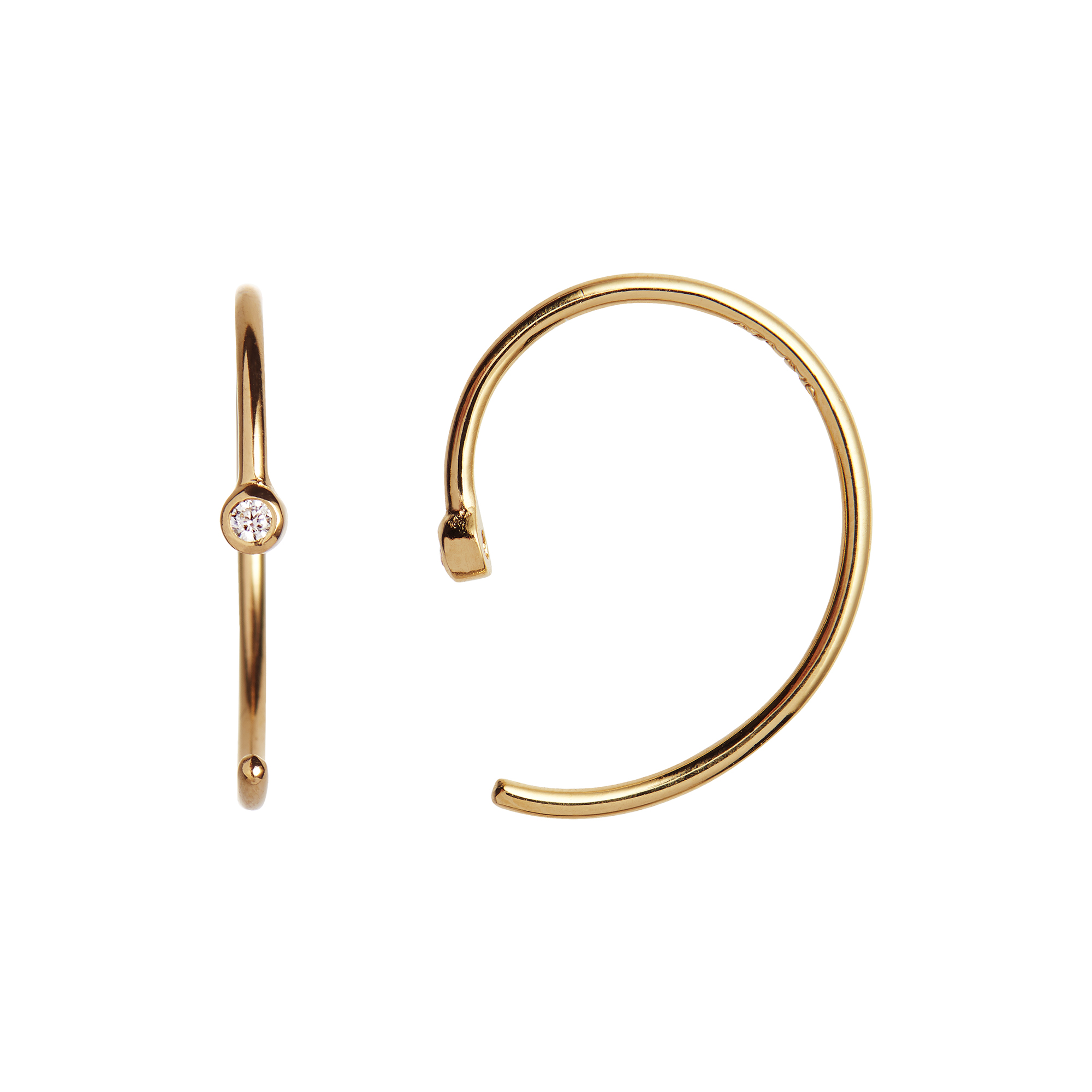 Stine A Jewelry - One Dot Open Creol Single, gold