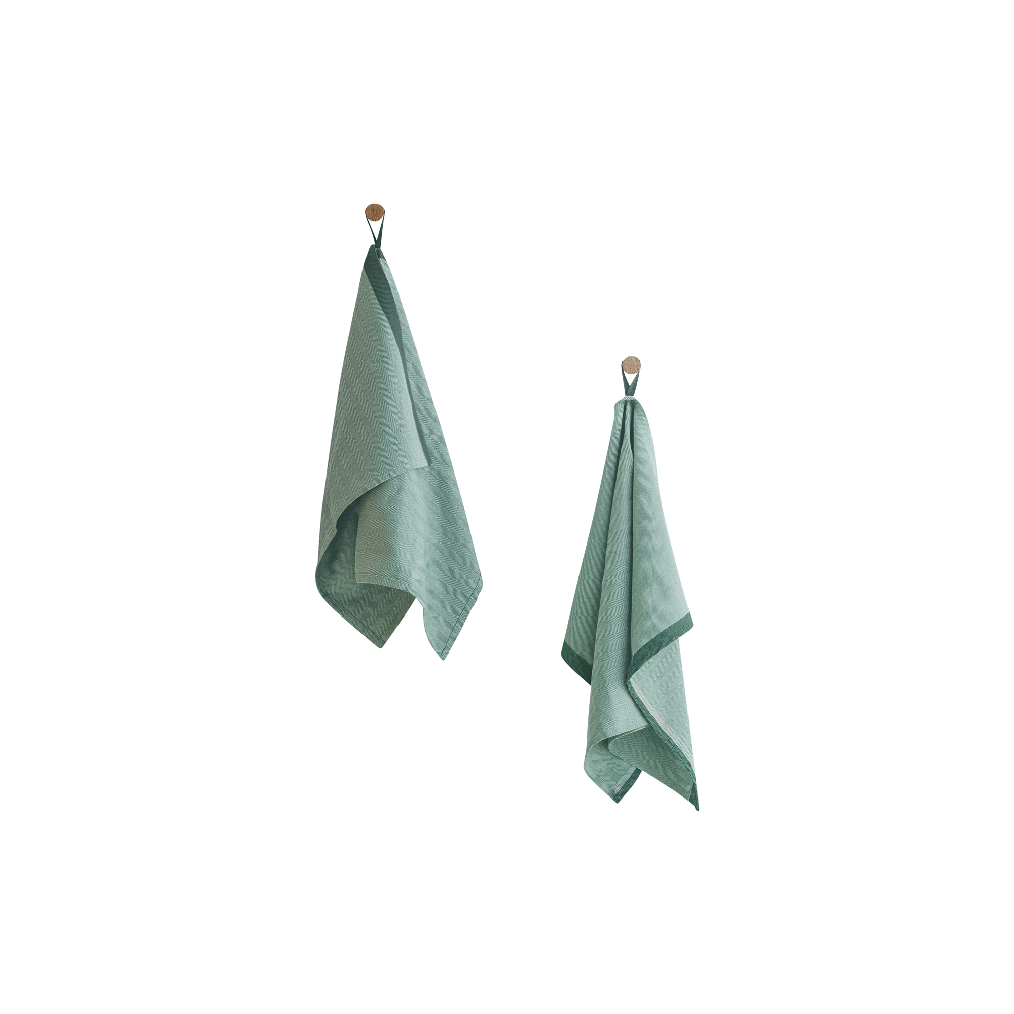 EKTA Living - Tea towel herringbone twill 2 stk., green/green