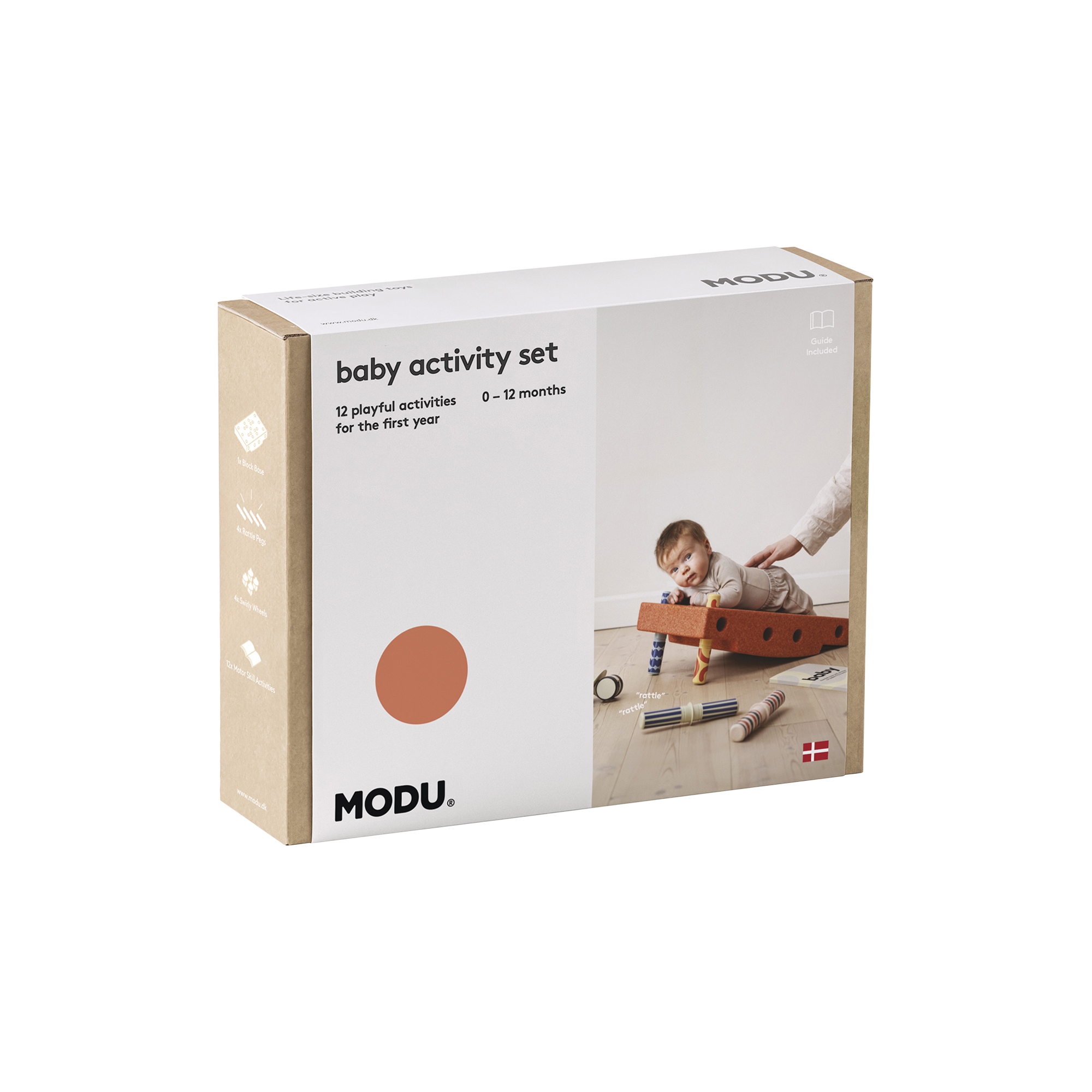 MODU - Baby motoriksæt, burnt orange/dusty green
