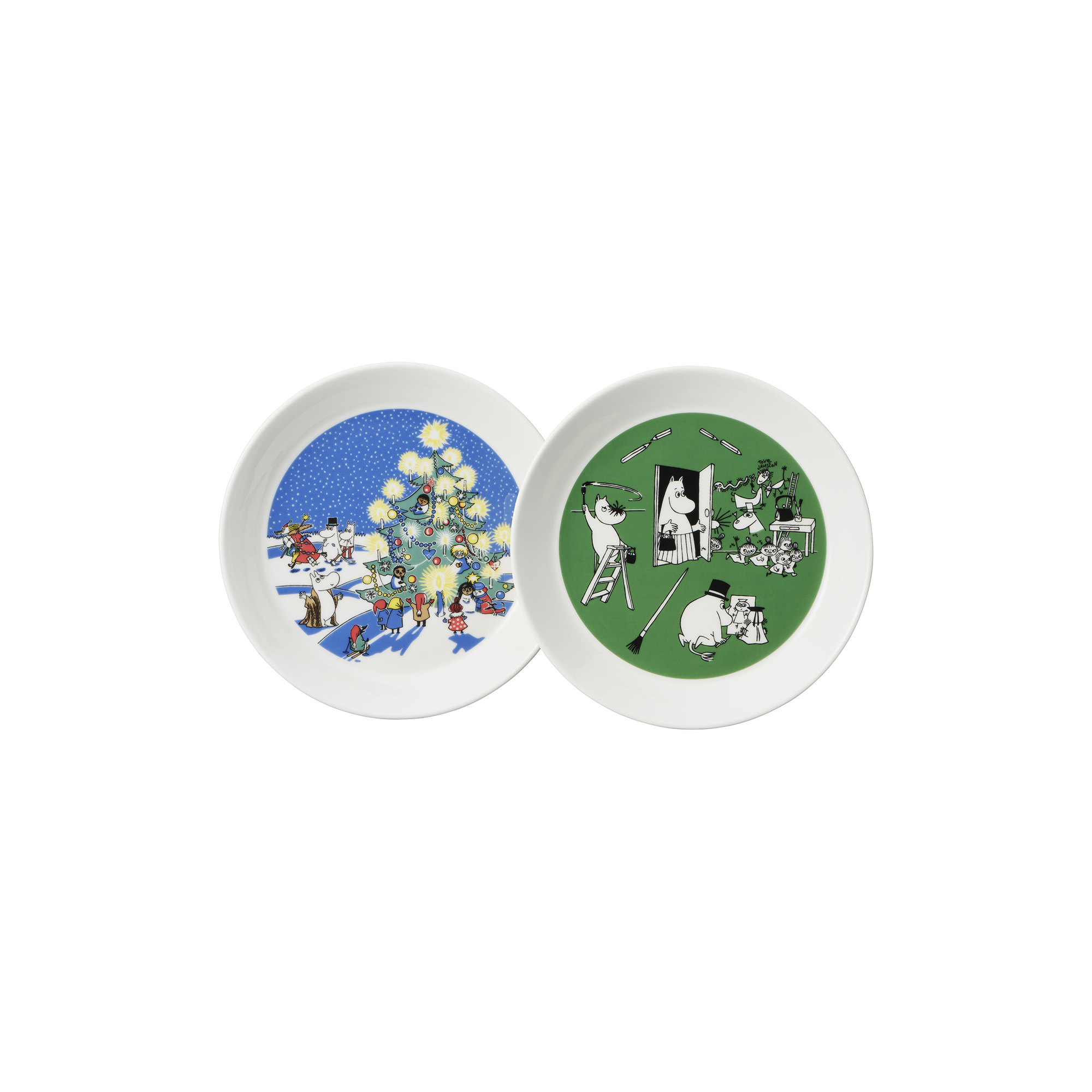 Moomin Arabia - Mumi tallerken 2021: Jul & Tegning 2 pcs - Ø 19 cm.
