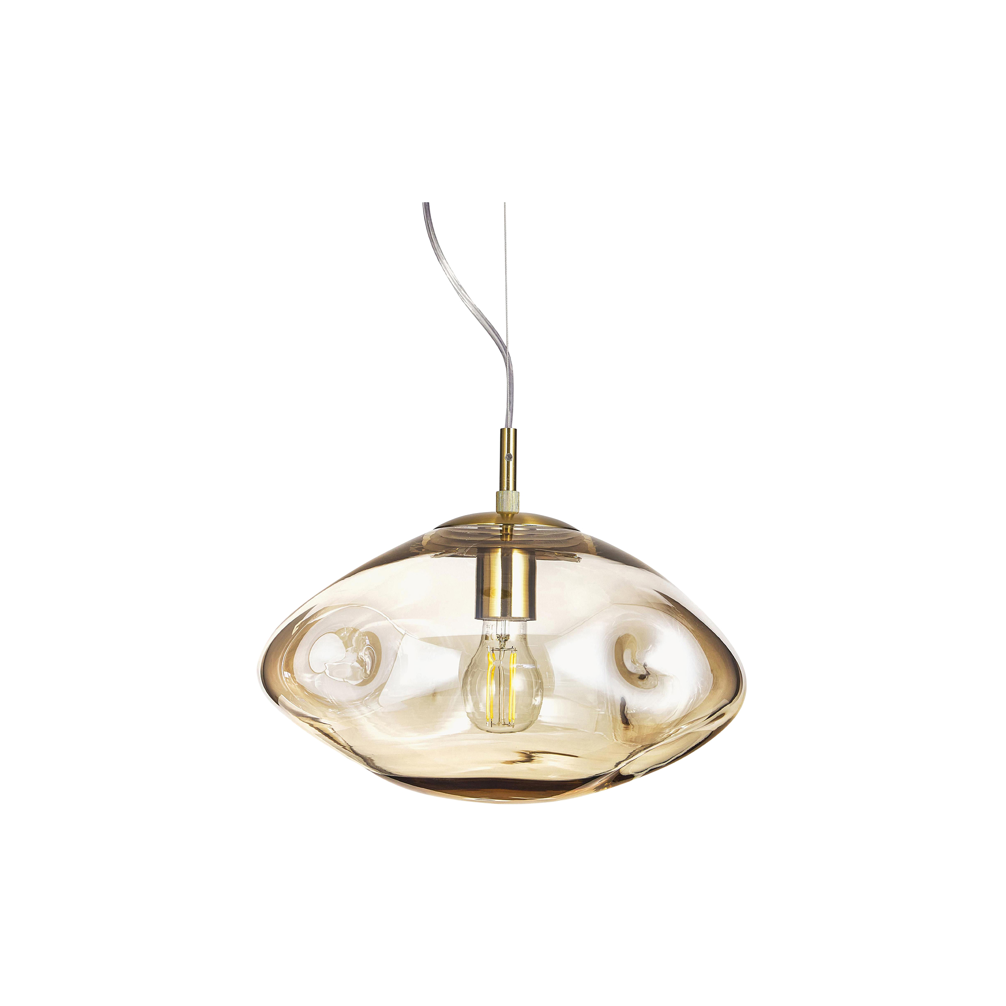 Westwing Collection - Amora Glass Pendant, beige/gold
