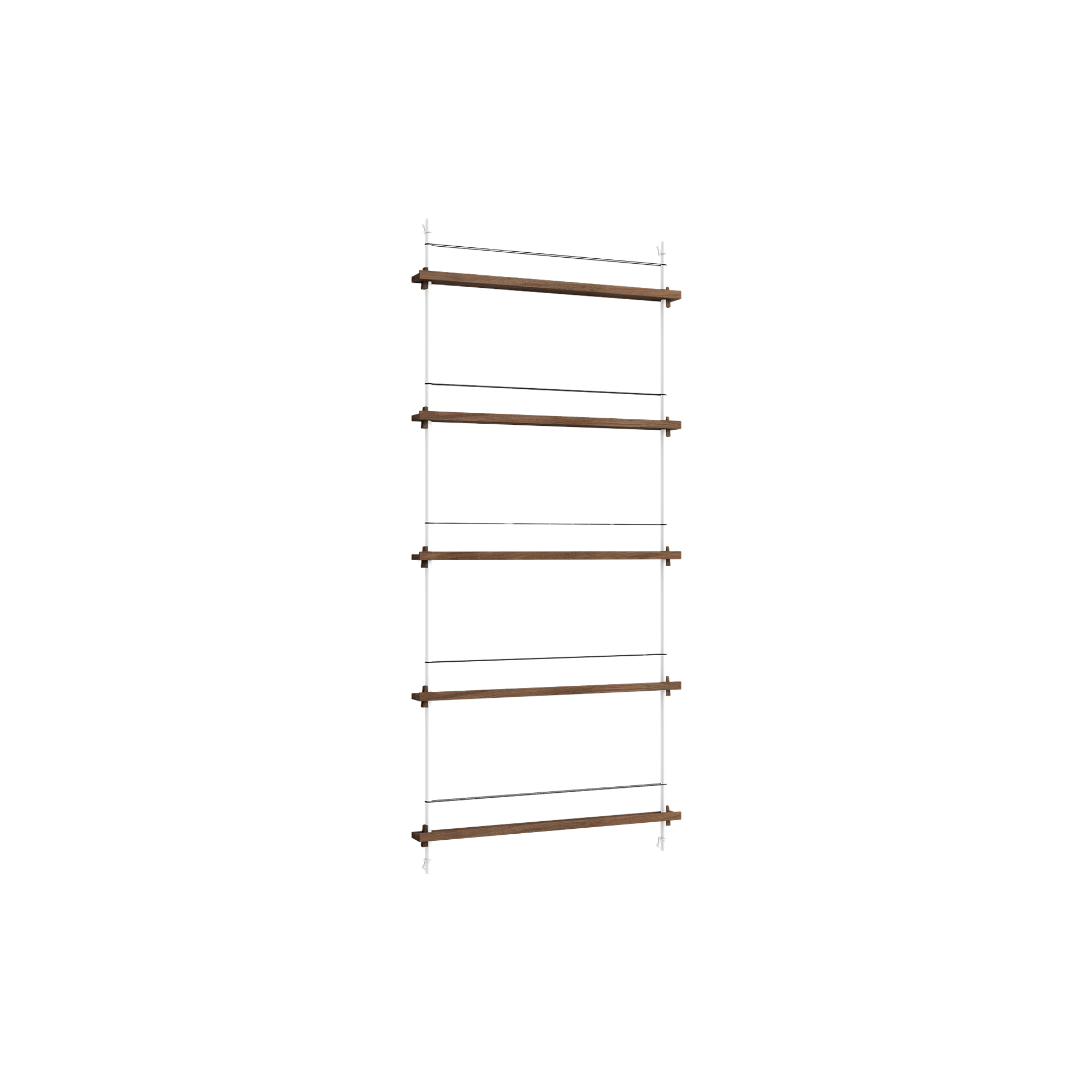 MOEBE - Magazine Shelving Tall, smoked oak/white