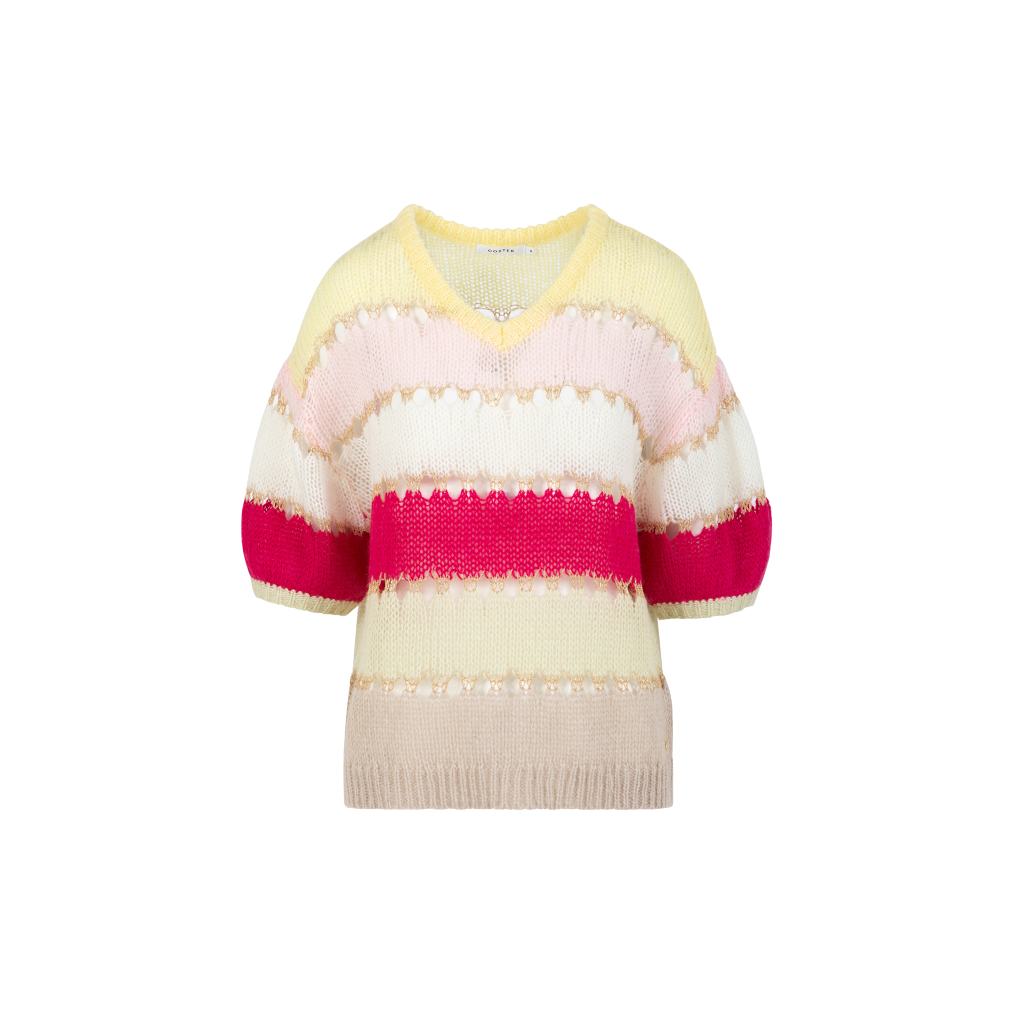 Coster Copenhagen - Colorblock pointelle knit, mix - Str. XL