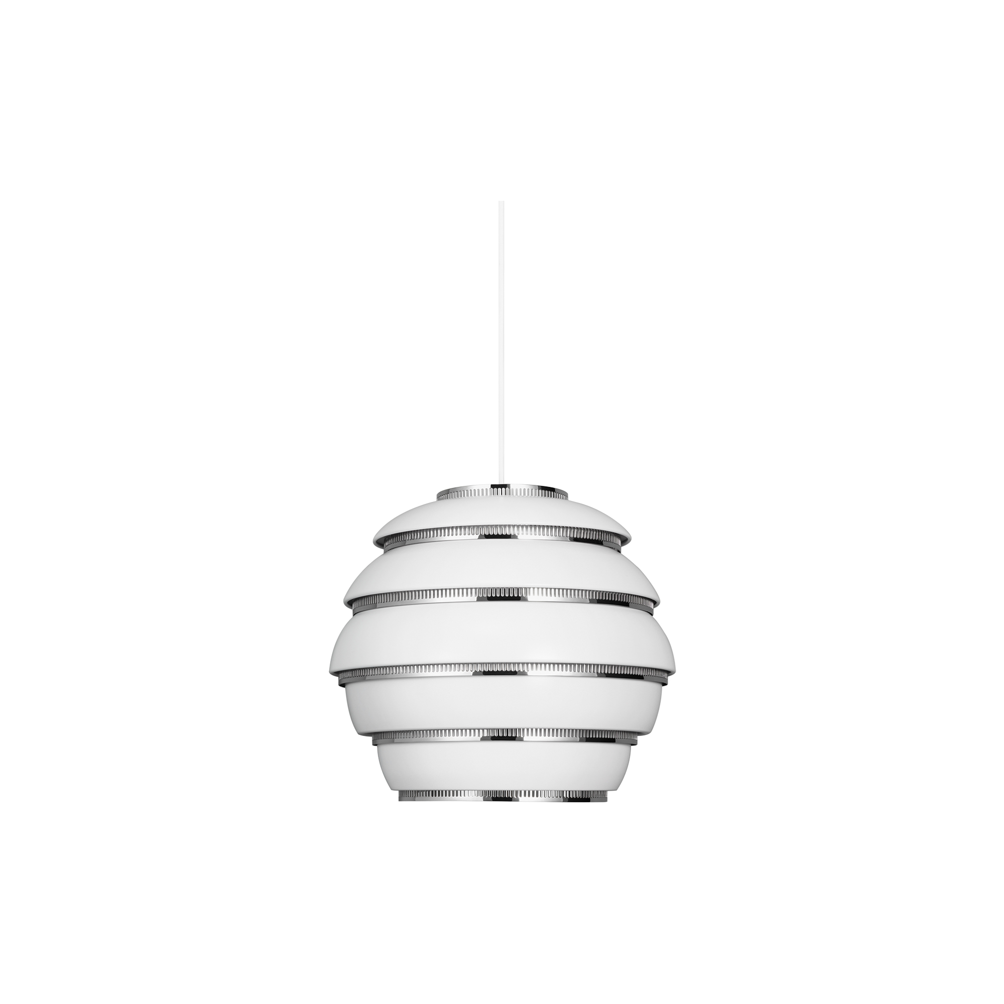 Artek - Pendant Light A331 “Beehive“, white/chrome-plated