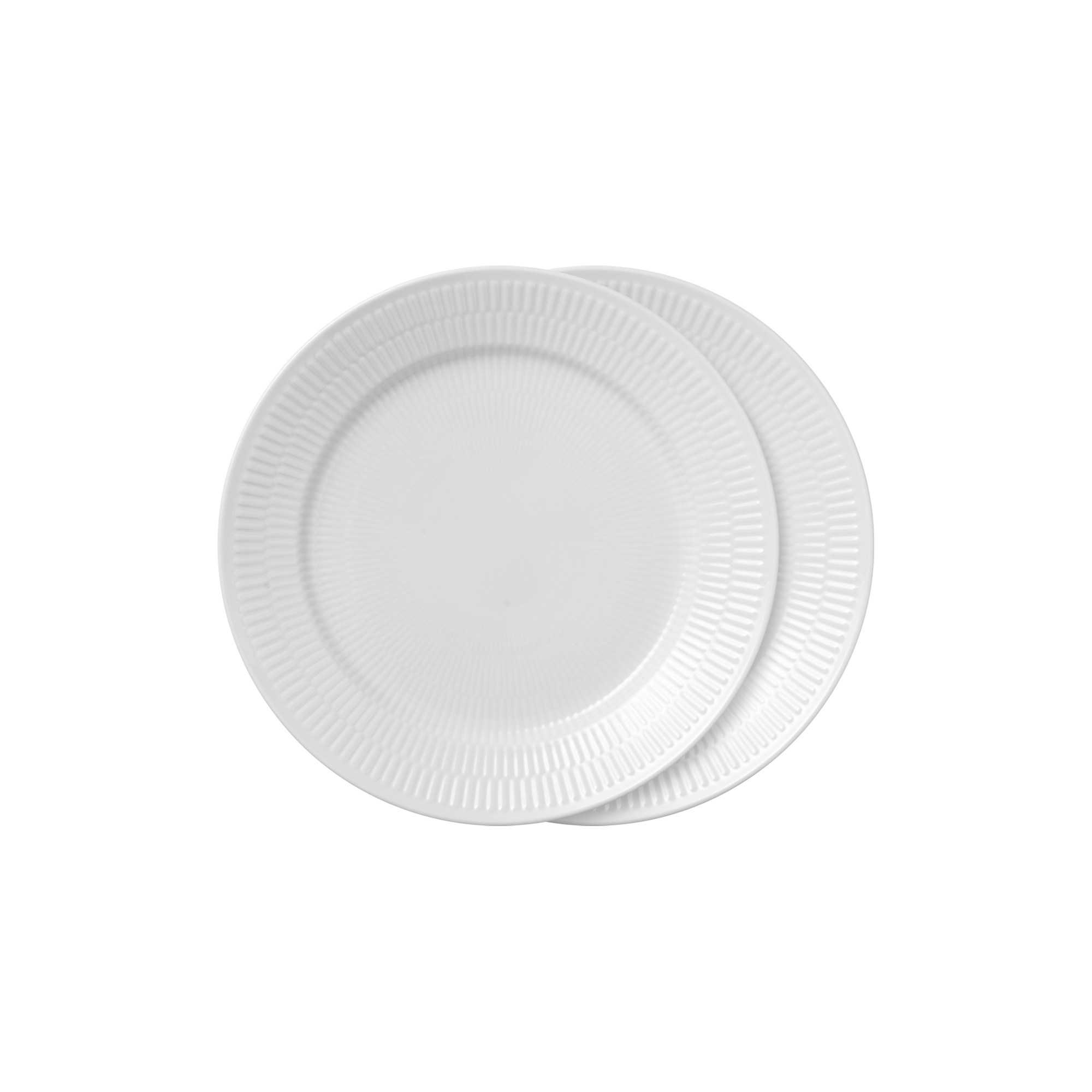 Royal Copenhagen - Hvid Riflet tallerken 27 cm 2-pak