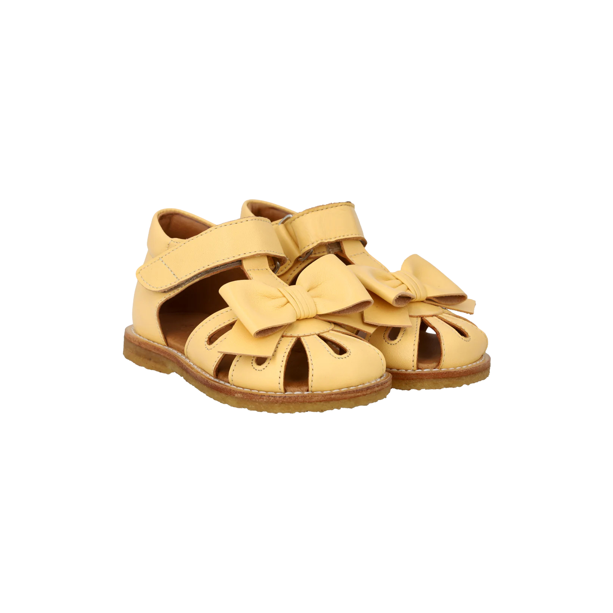 ANGULUS - Sandal med sløfje og lukket tå, mellow yellow - 23