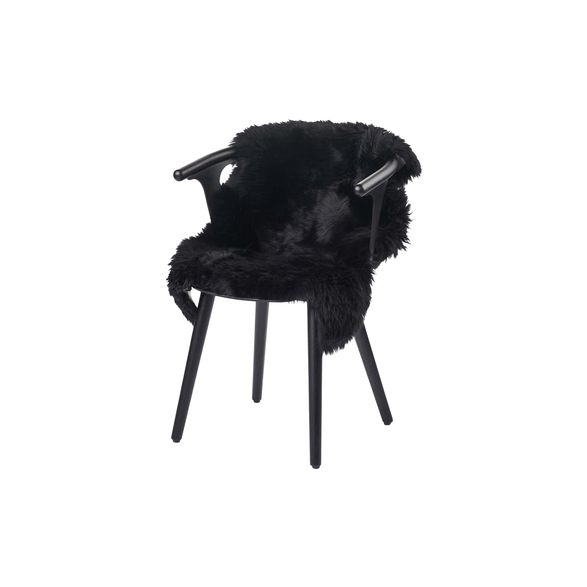 NATURES Collection - Newzealandsk Premium langhåret lammeskind, black - 100x60 cm.