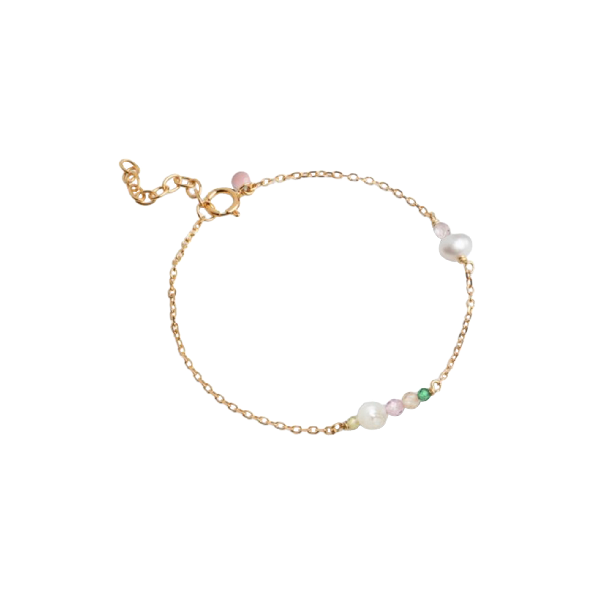 ENAMEL Copenhagen - Sofia armbånd, light pink/kaki