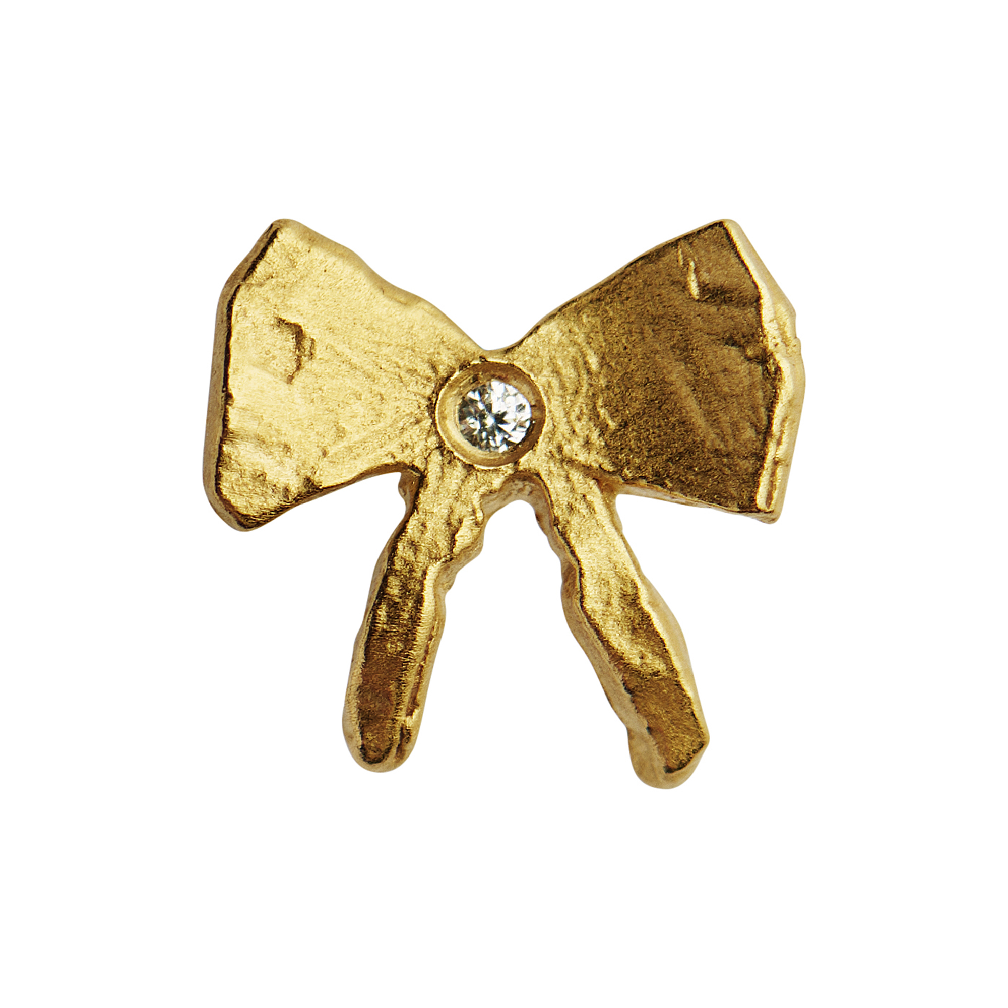 Stine A Jewelry - Petit Bow Earring with Stone Single, gold
