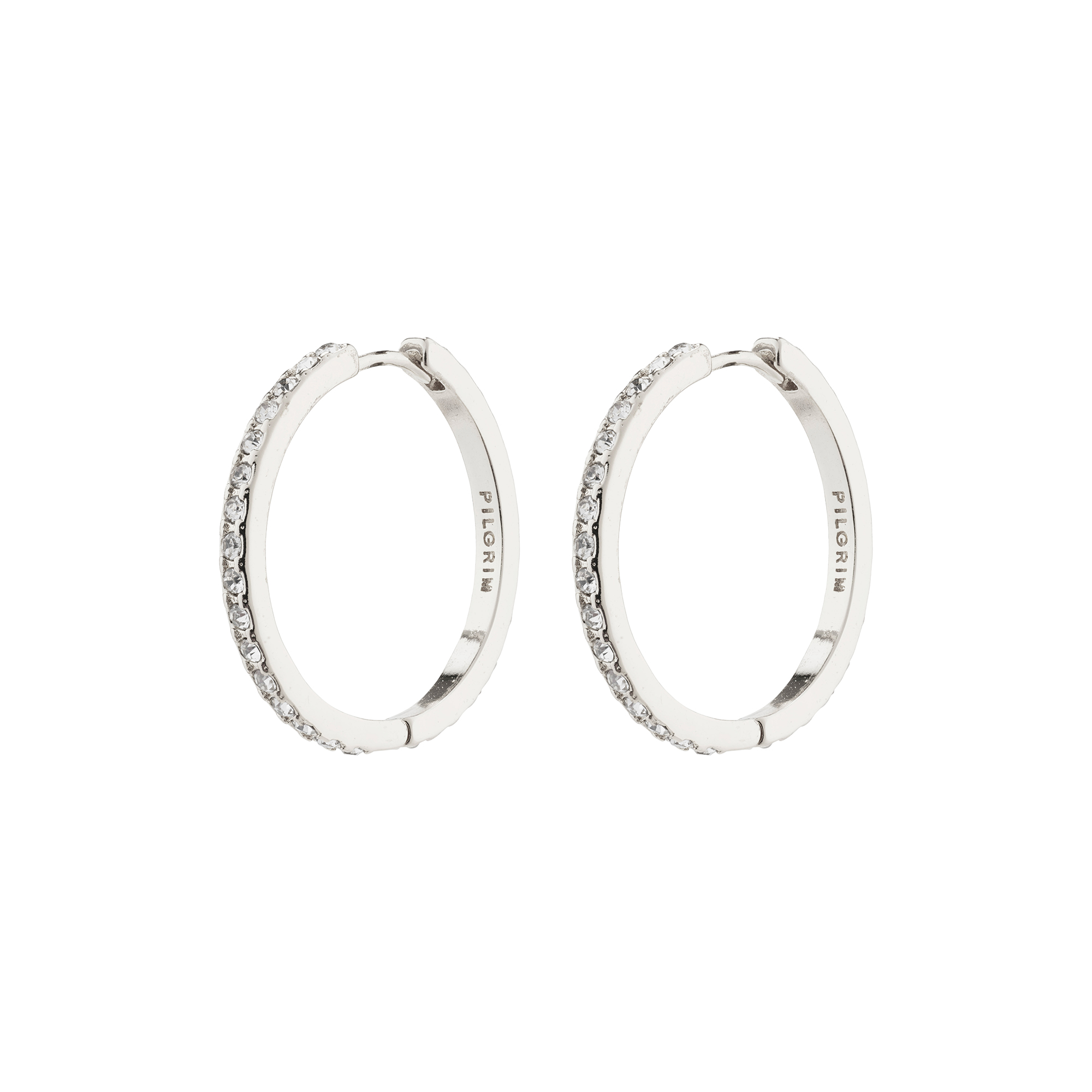 Pilgrim - EBNA maxi krystal hoops, sølvbelagt