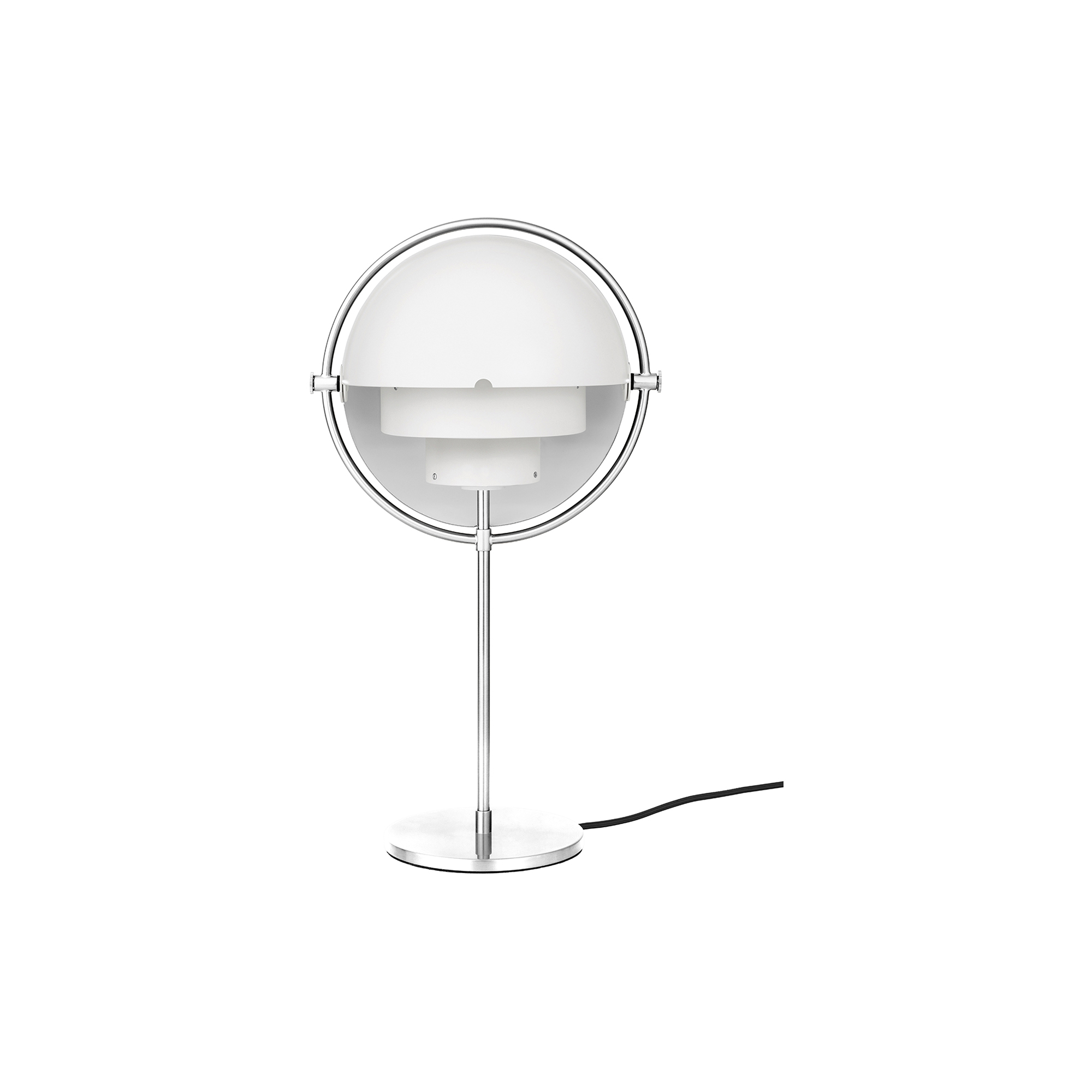 GUBI - Multi-Lite Table Lamp, white semi matt/chrome - H: 50 x B: 27 x D: 25,5 cm.