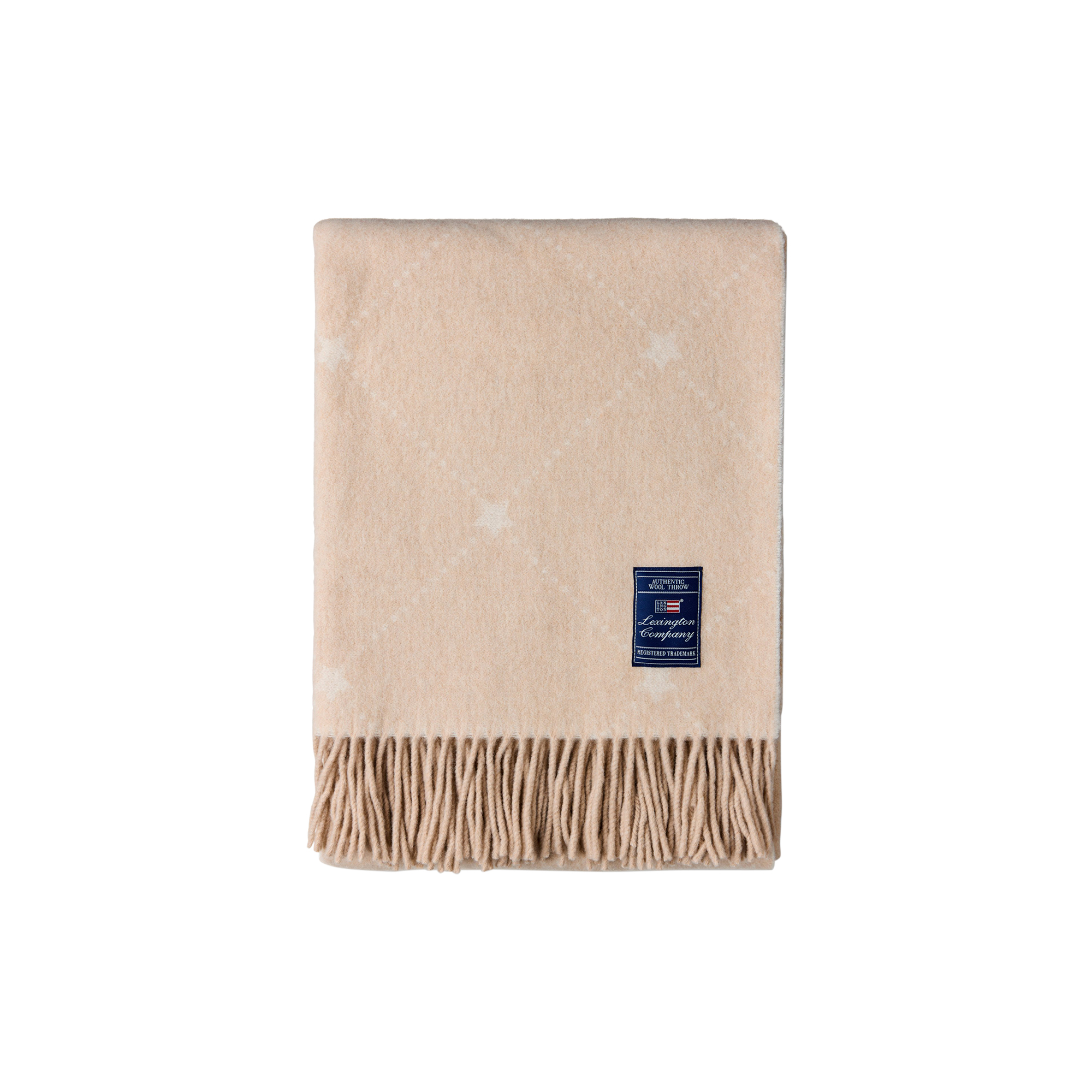 Lexington - Icons Signature Star Recycled Wool Throw, beige/white