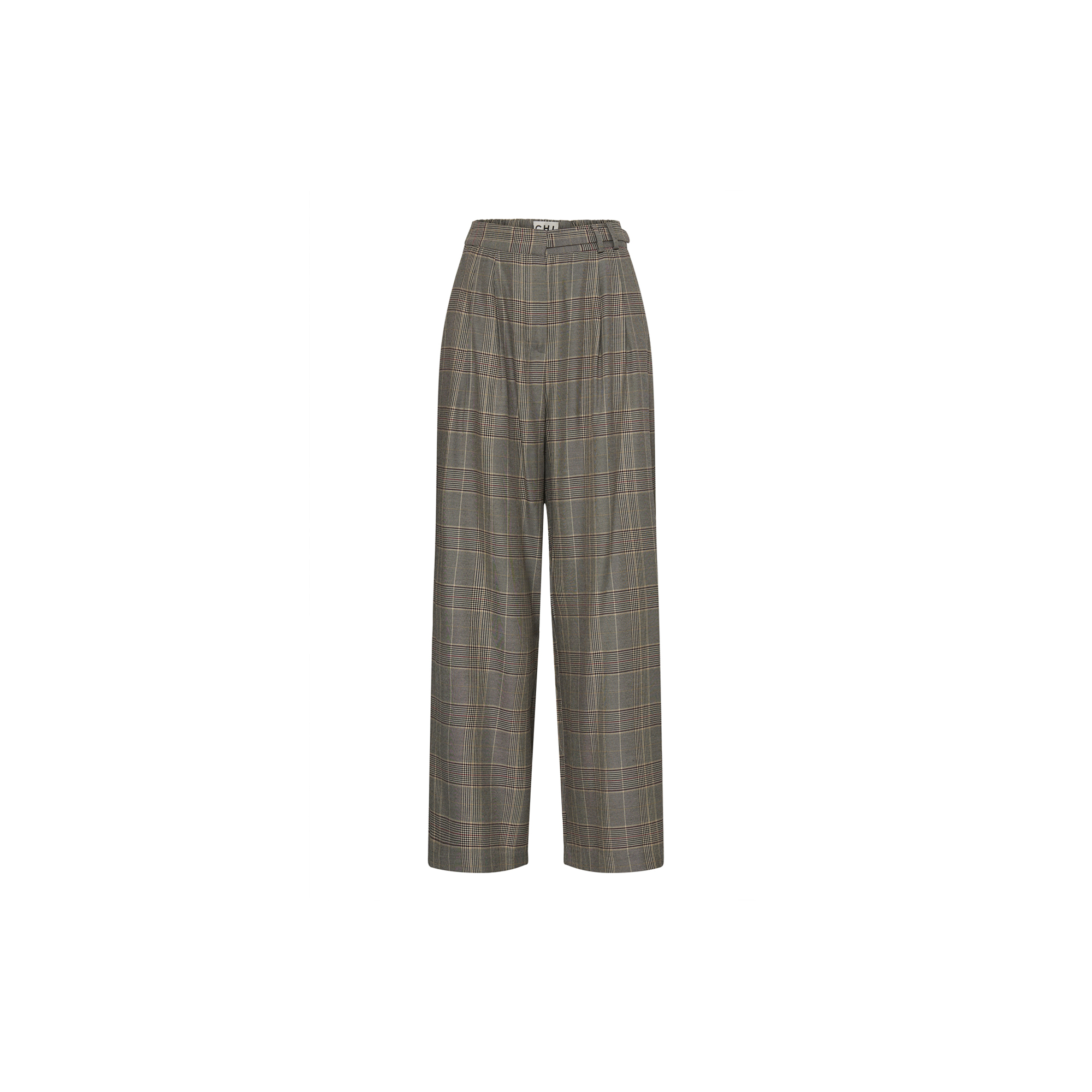 ICHI - IHLAITO Trousers, black/toasted check - Str. 38