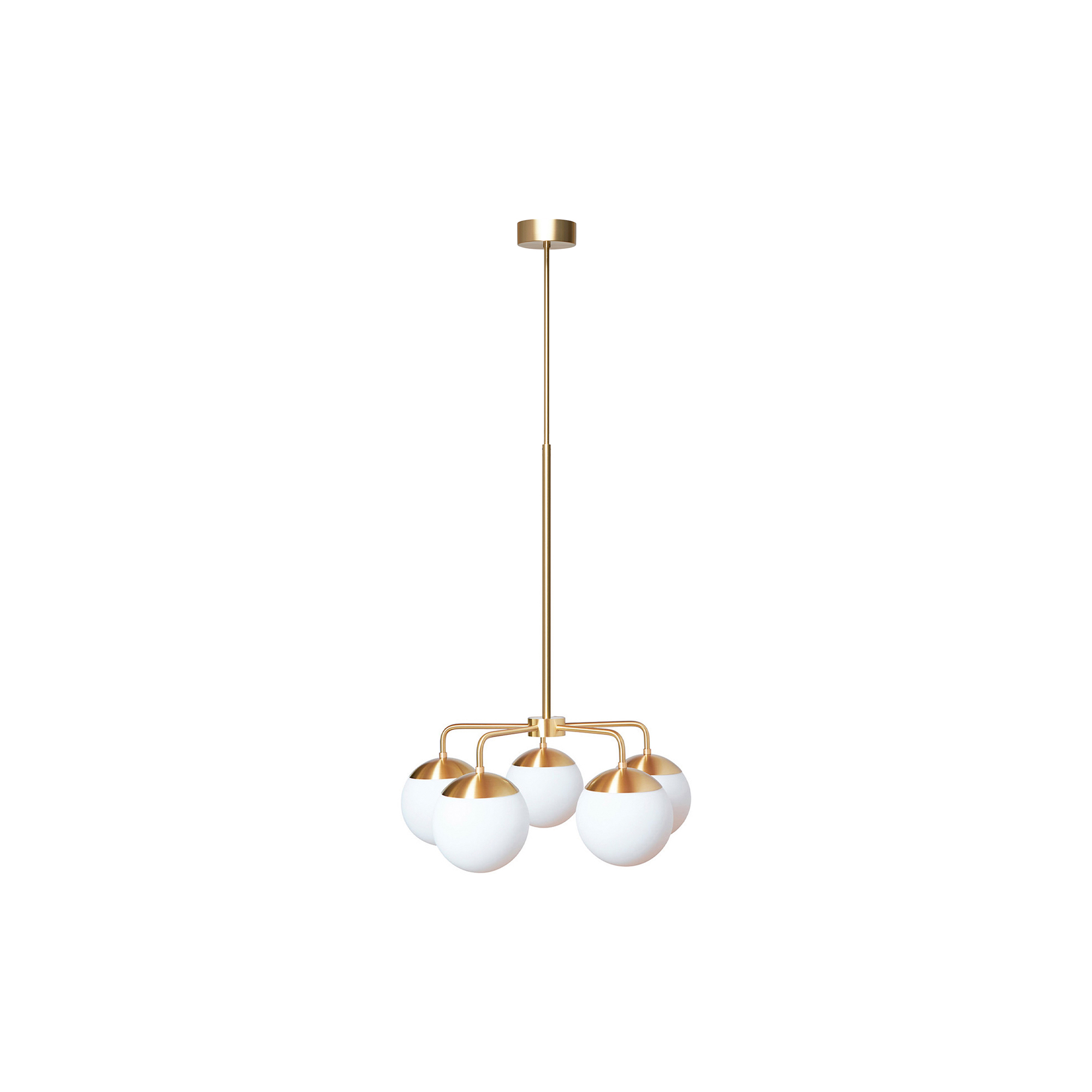 Rubn - Lord 5 Chandelier, brass/opal