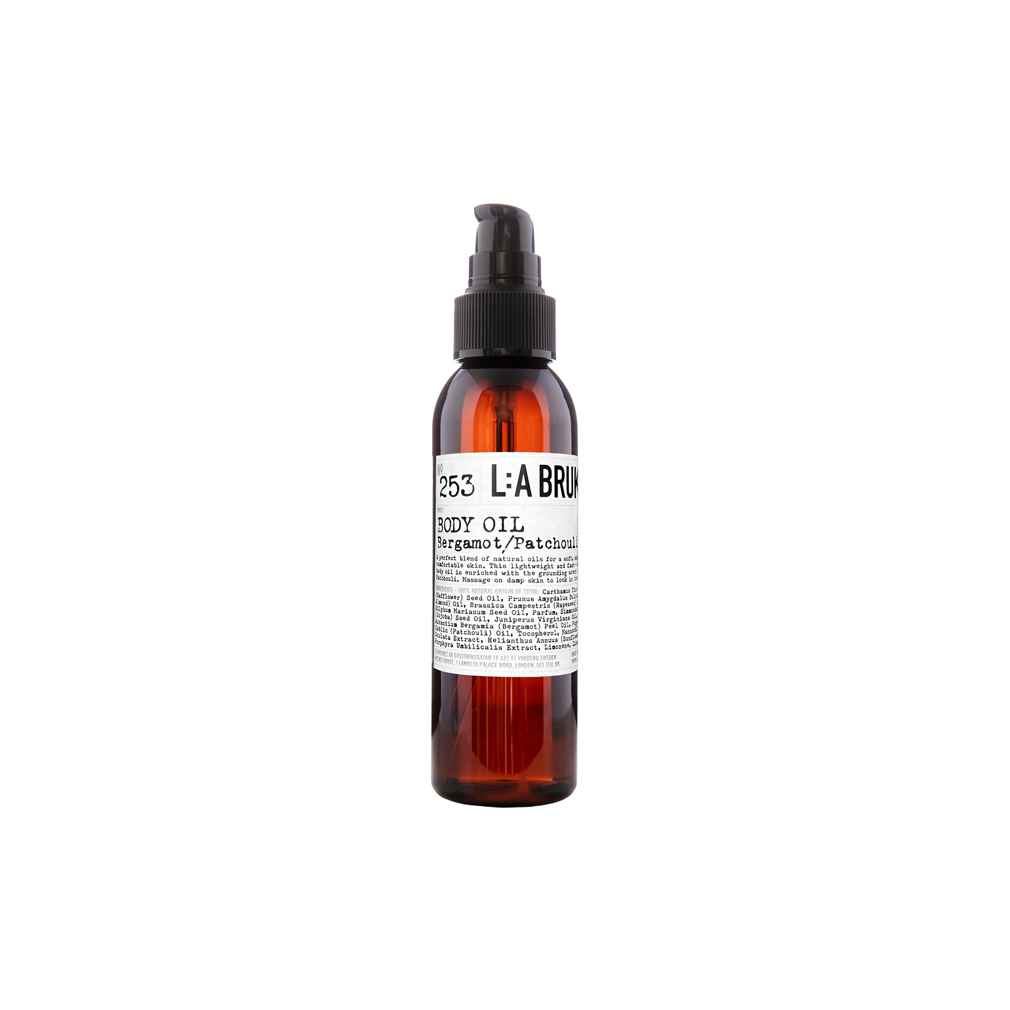L:a Bruket - No. 253 Body Oil, bergamot/patchouli