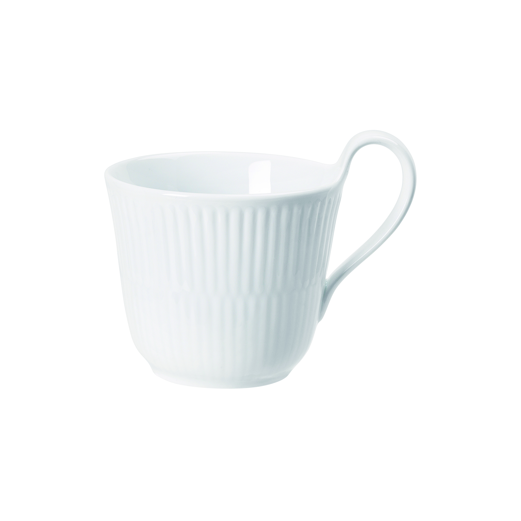 Royal Copenhagen - Hvid Riflet højhankskop 24 cl