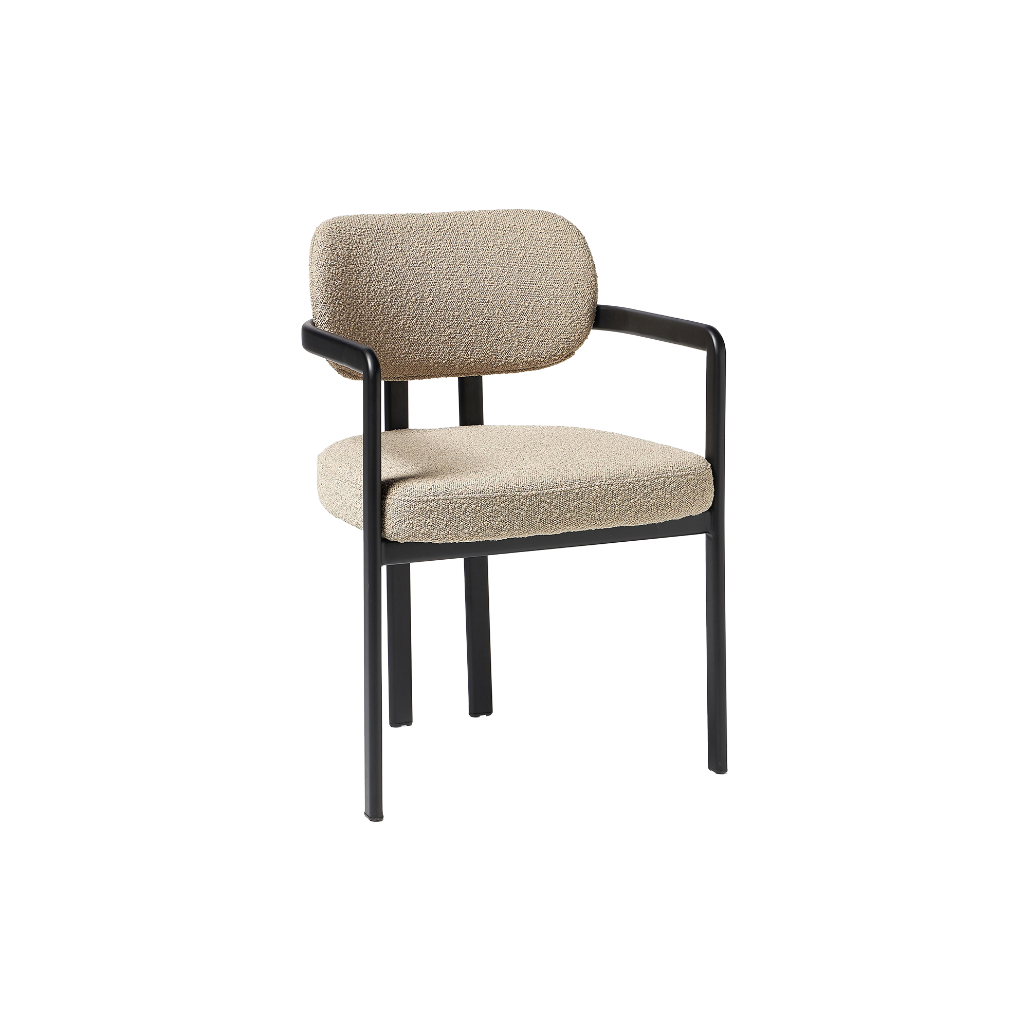 Westwing Collection - Adrien Arm Chair, bouclé beige
