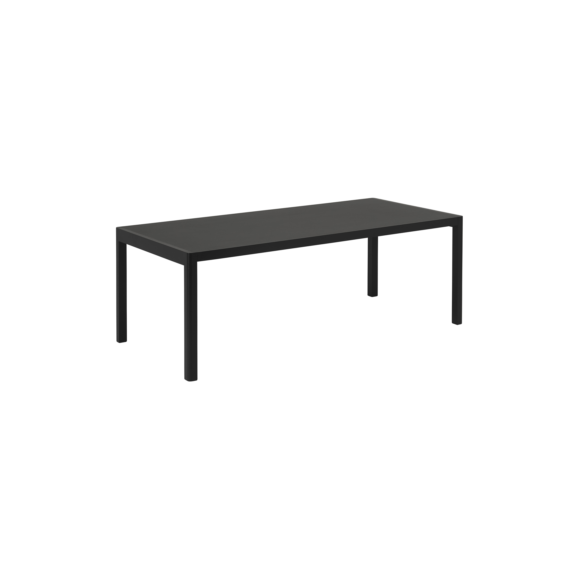 Muuto - Workshop Table, black linoleum/black, Outline - 200x92 cm