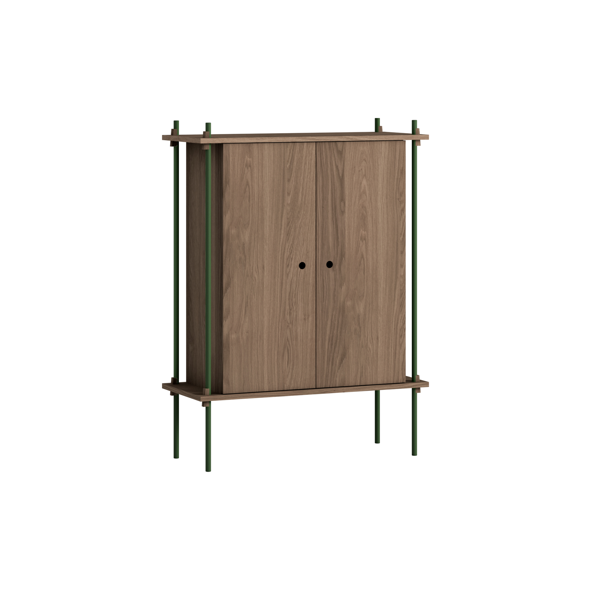 MOEBE - Shelving Cabinet, smoked oak/pine green