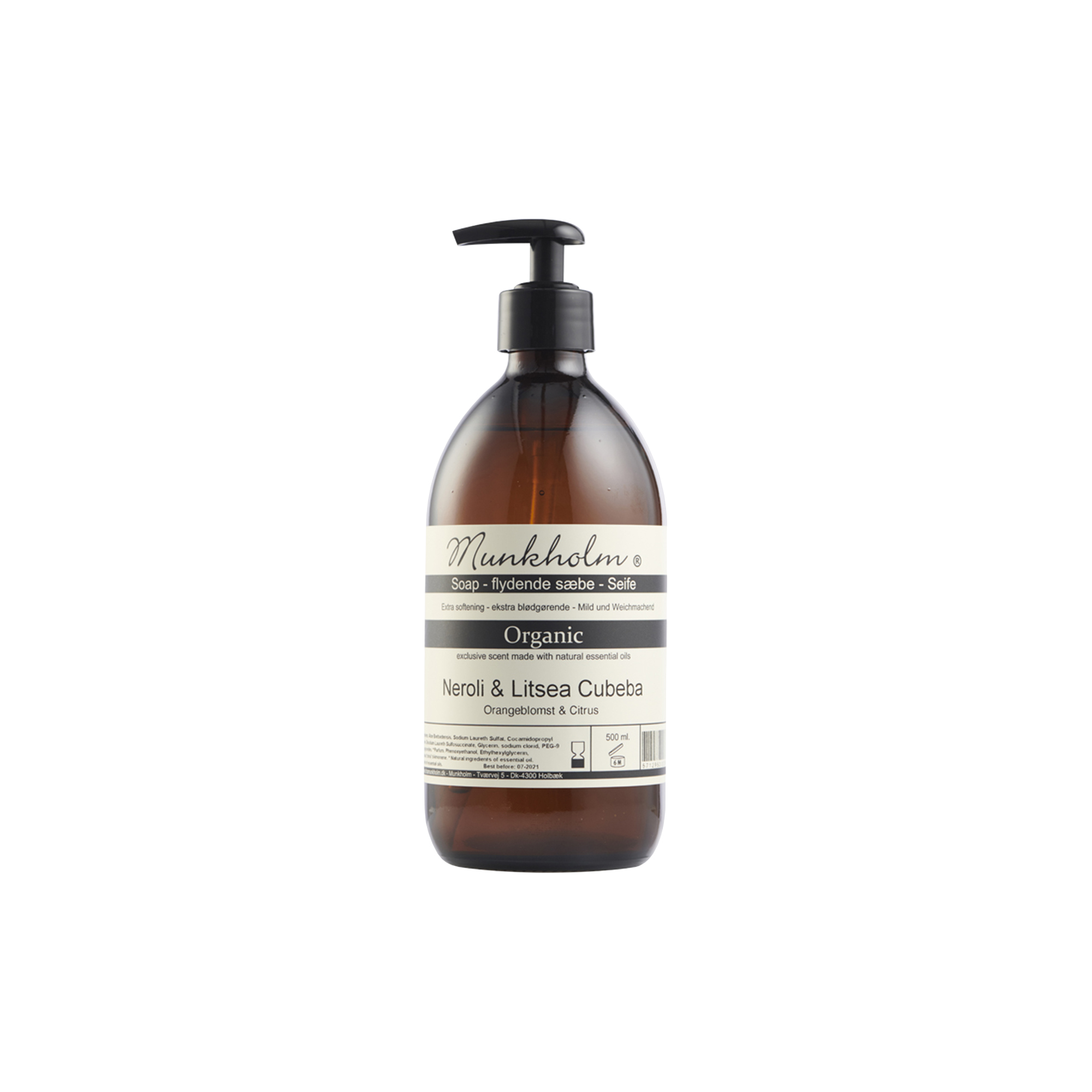 Munkholm - Økologisk flydende sæbe, neroli & litsea cubeba - 250ml