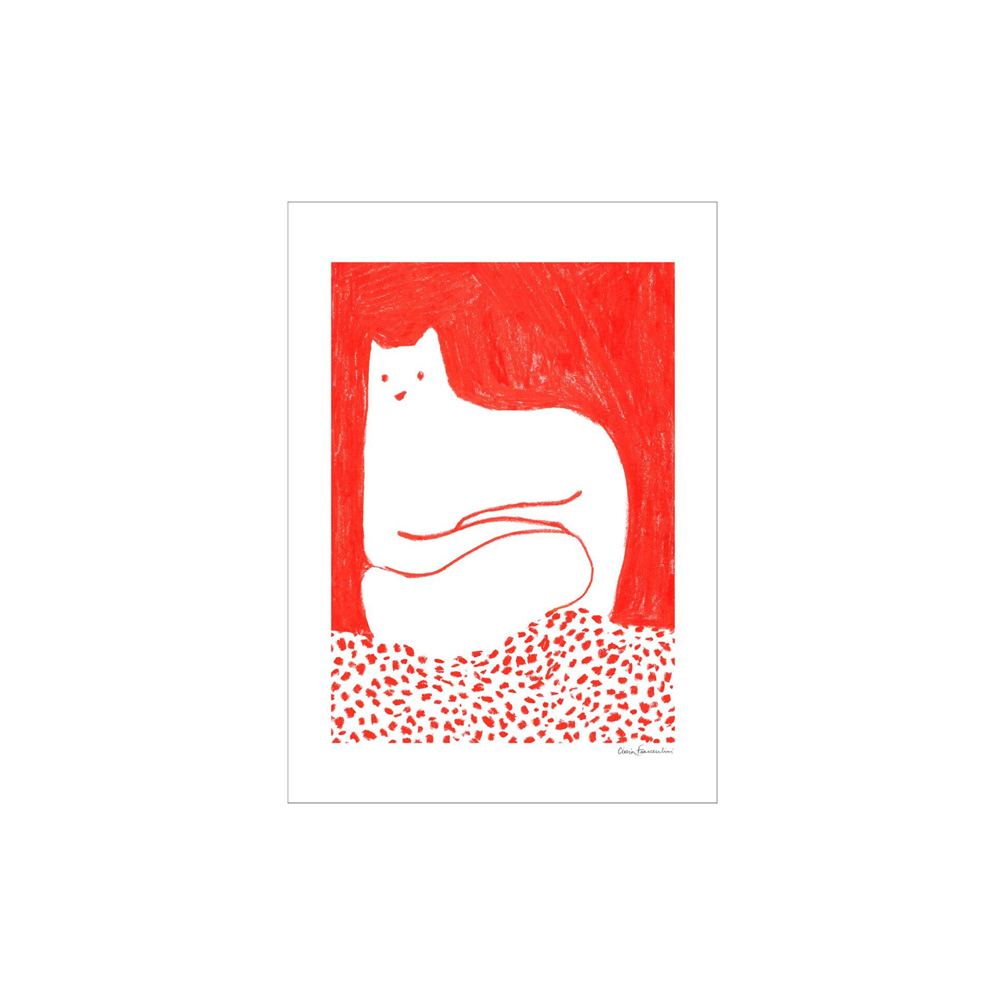 THE POSTER CLUB - Cat in Red - A4