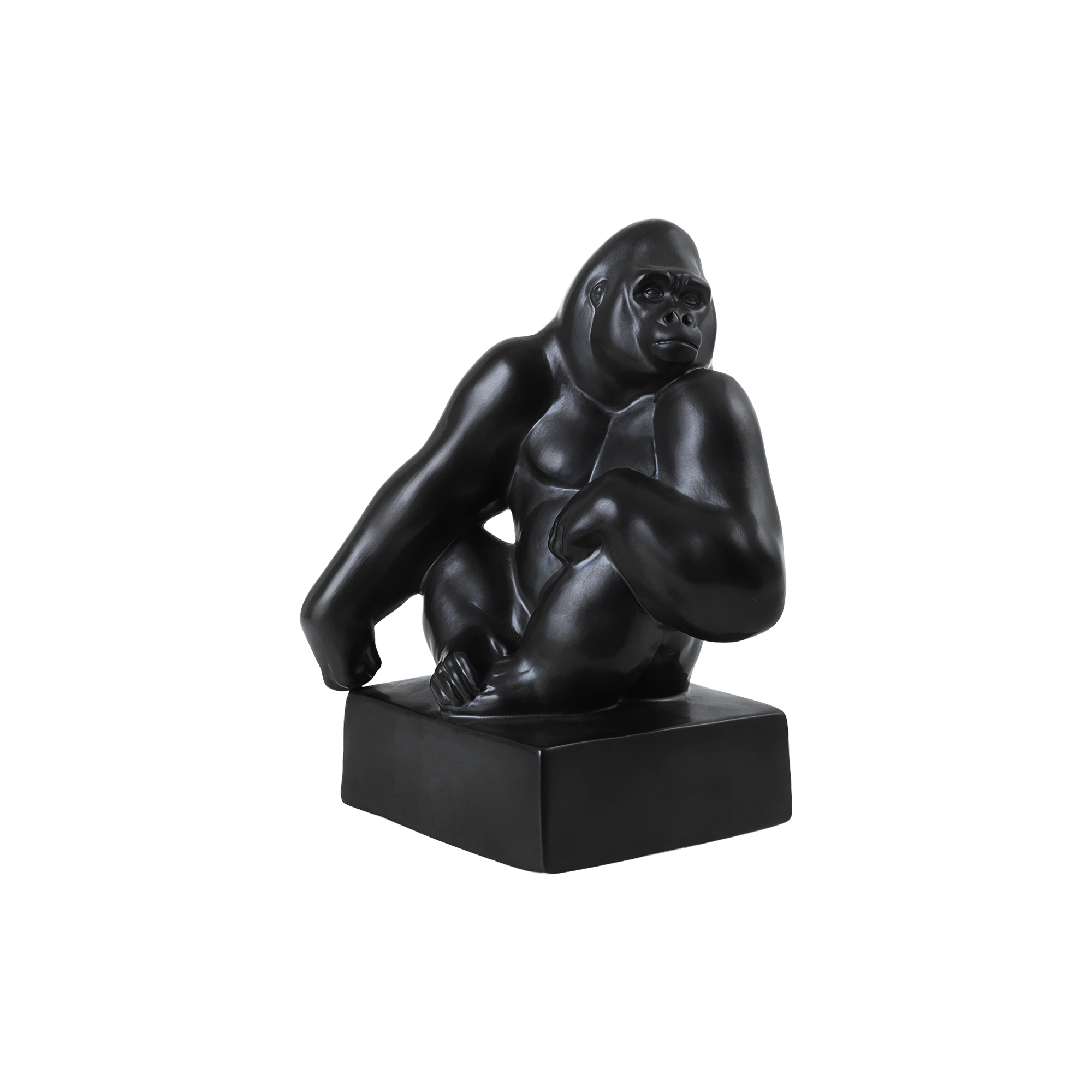 Royal Copenhagen - Gorilla figur Hagen hvilende på skulderen, Royal Copenhagen Samlerartikler - H20.5 cm